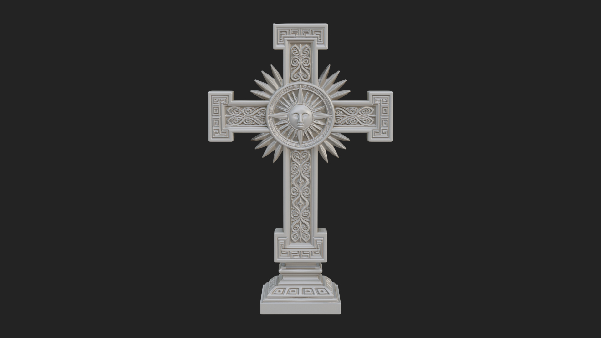 Carved Relief Wall Cross Design 436 3D Print Model 3D Model