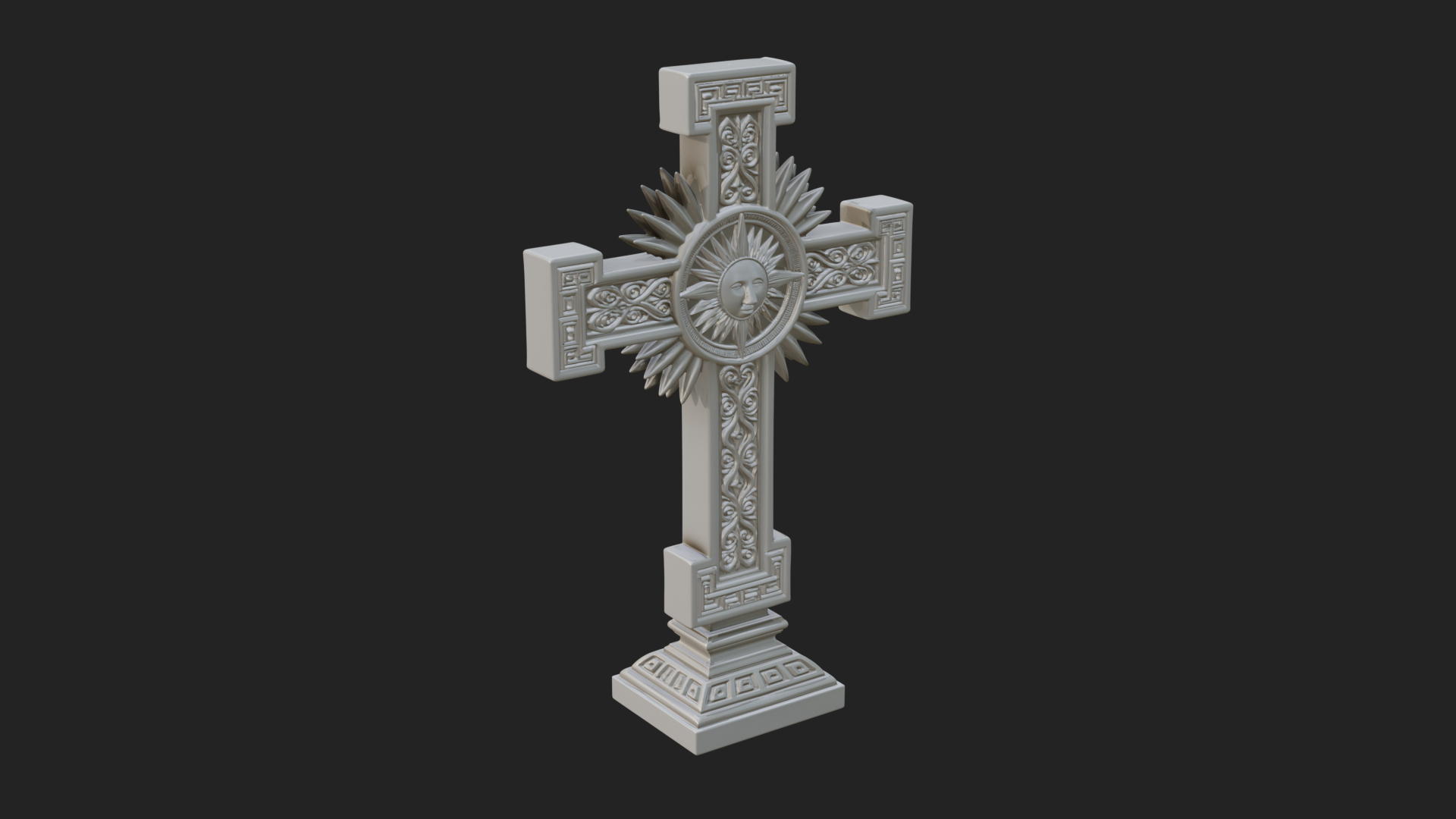 Carved Relief Wall Cross Design 436 3D Print Model 3D Model