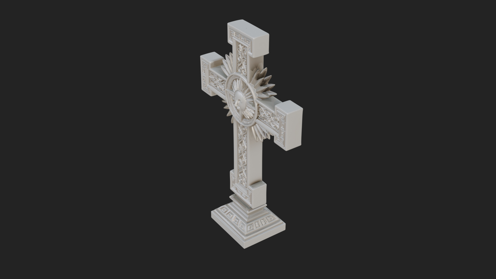 Carved Relief Wall Cross Design 436 3D Print Model 3D Model
