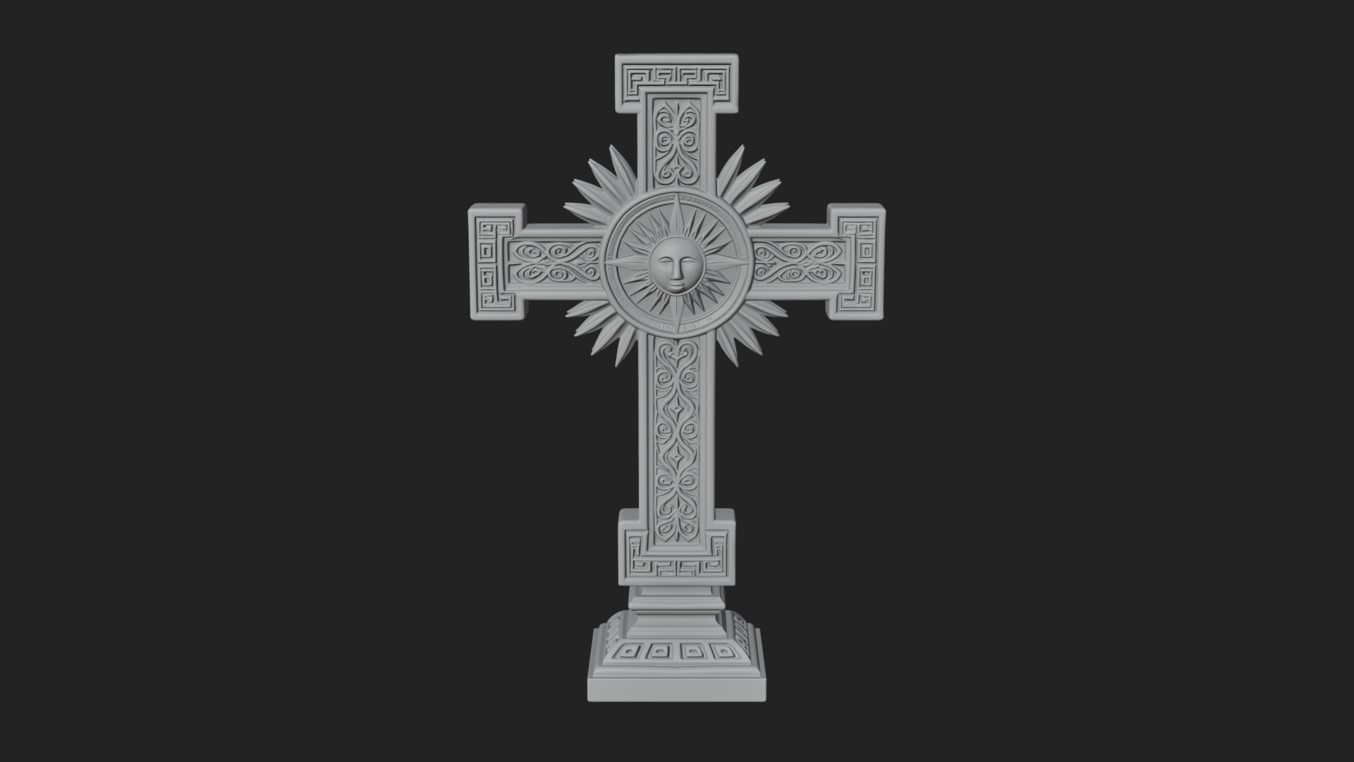 Carved Relief Wall Cross Design 436 3D Print Model 3D Model
