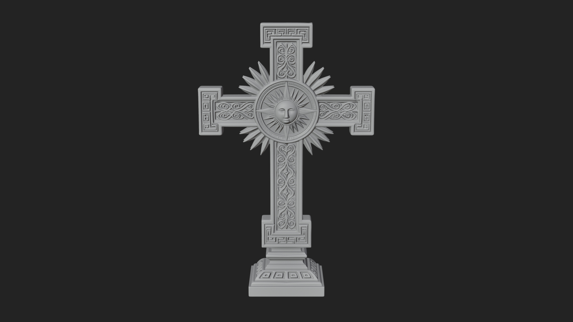 Carved Relief Wall Cross Design 436 3D Print Model 3D Model