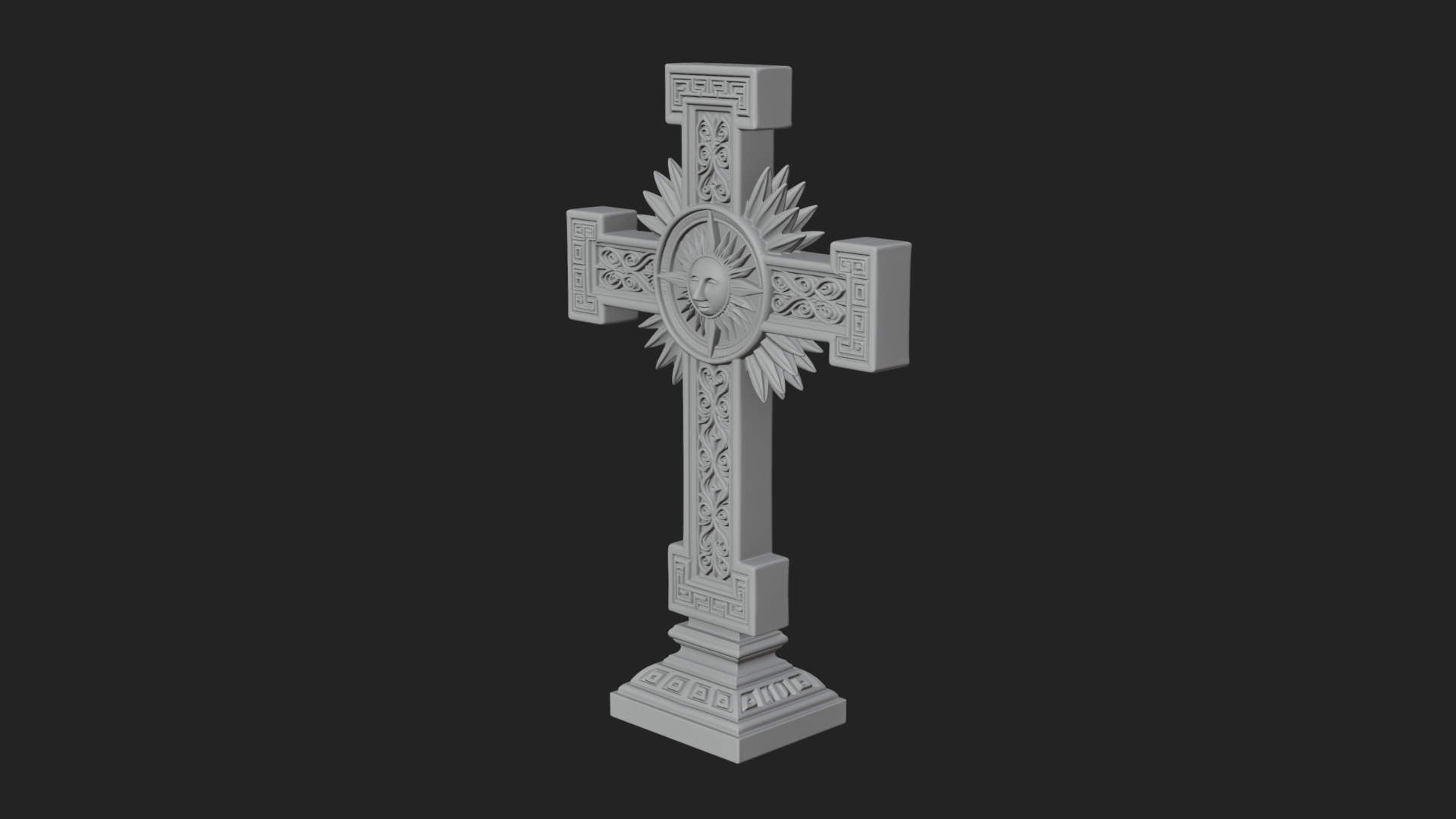 Carved Relief Wall Cross Design 436 3D Print Model 3D Model