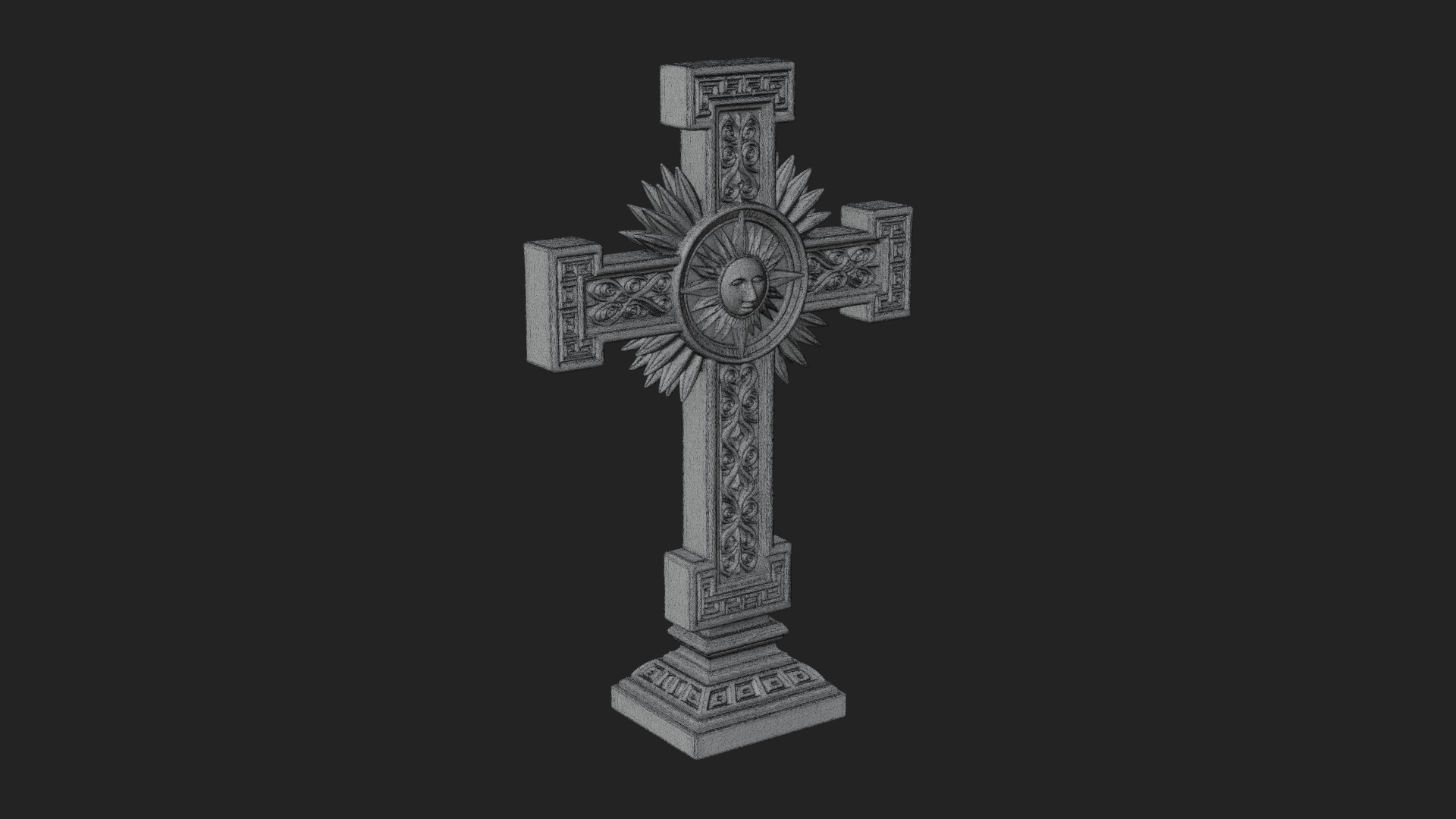 Carved Relief Wall Cross Design 436 3D Print Model 3D Model