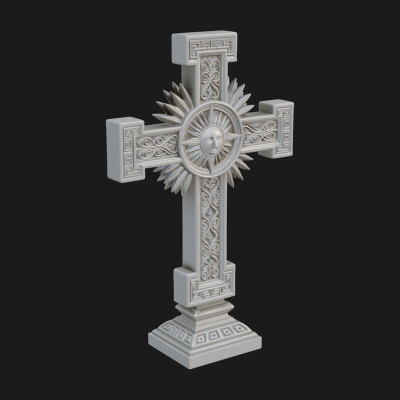 Carved Relief Wall Cross Design 436 3D Print Model