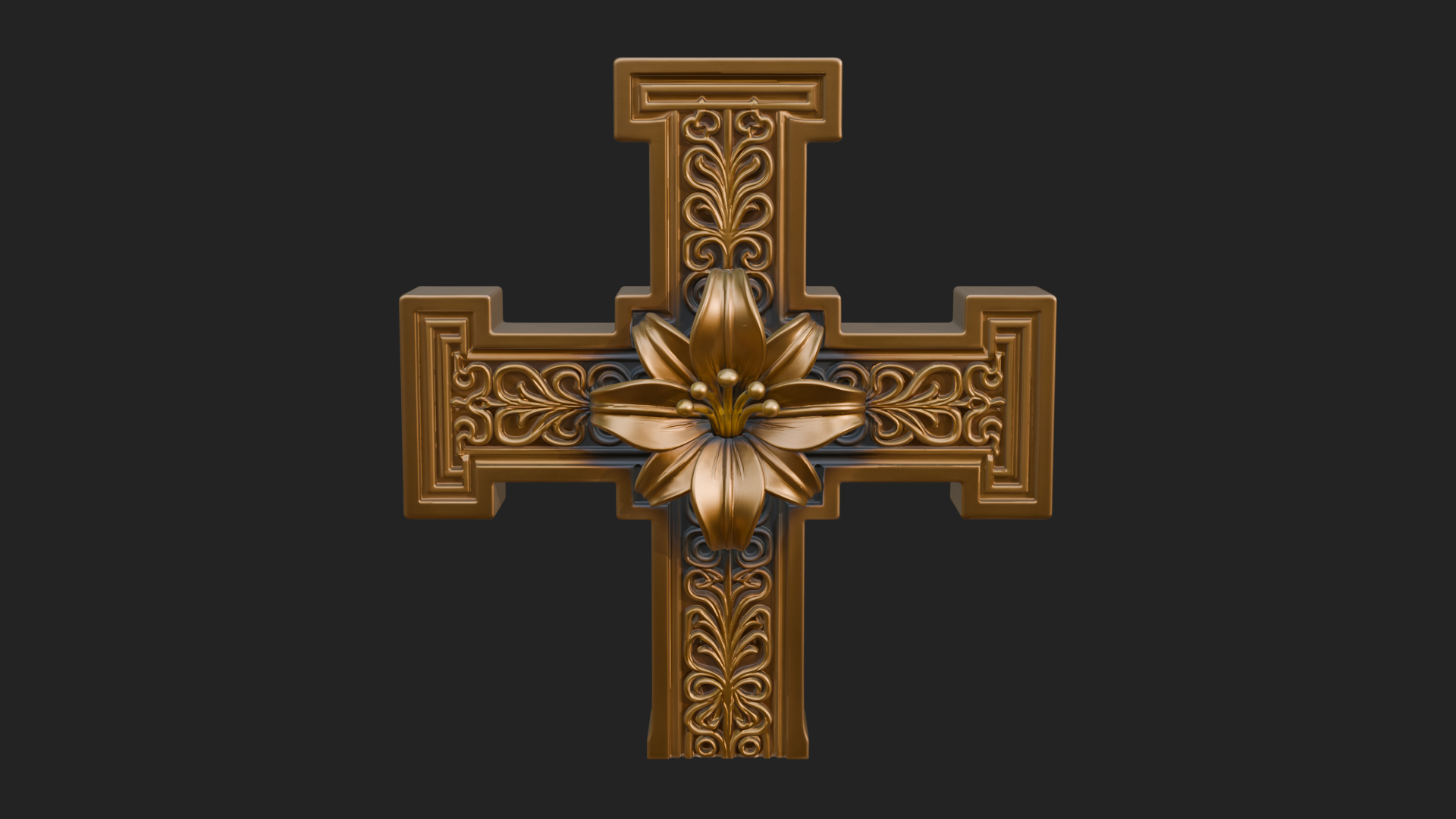 Carved Relief Wall Cross Design 437 3D Print Model 3D Model