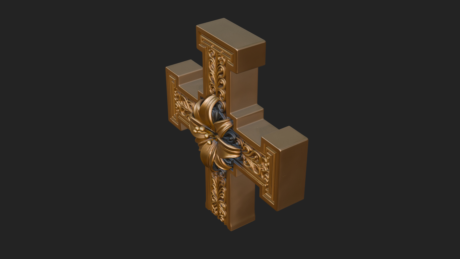 Carved Relief Wall Cross Design 437 3D Print Model 3D Model