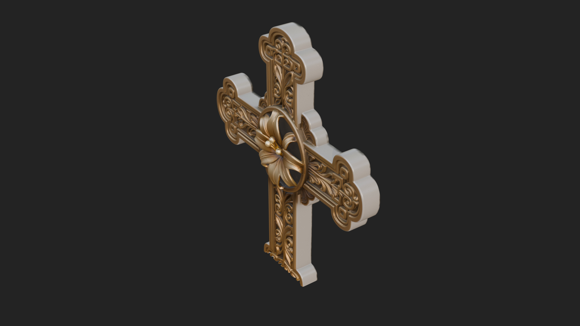 Carved Relief Wall Cross Design 438 3D Print Model 3D Model