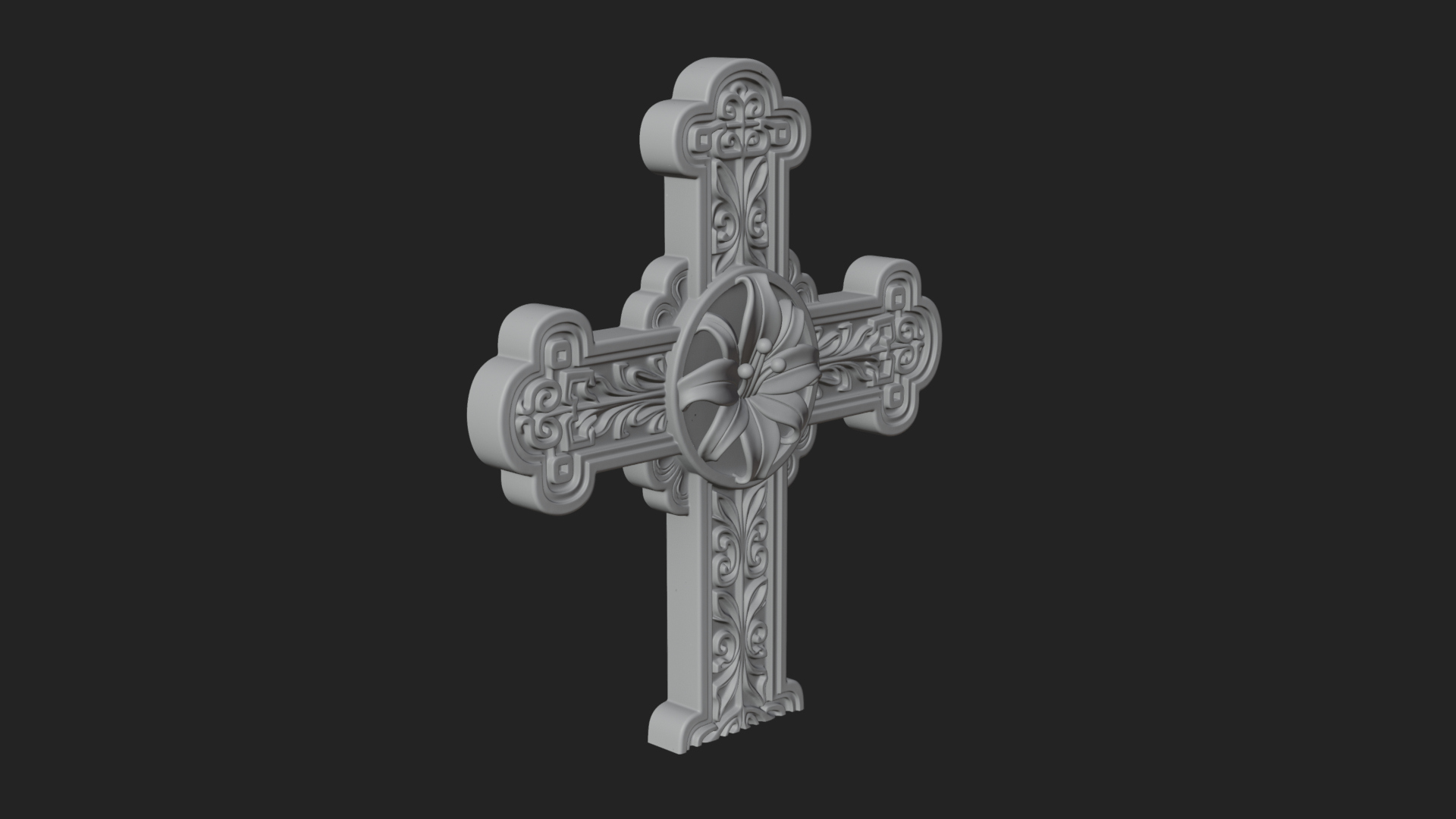 Carved Relief Wall Cross Design 438 3D Print Model 3D Model
