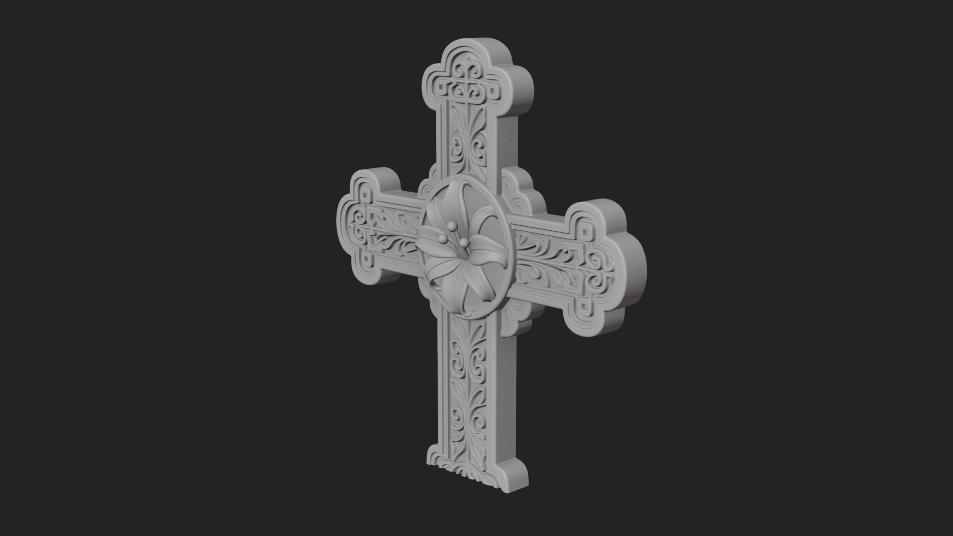 Carved Relief Wall Cross Design 438 3D Print Model 3D Model
