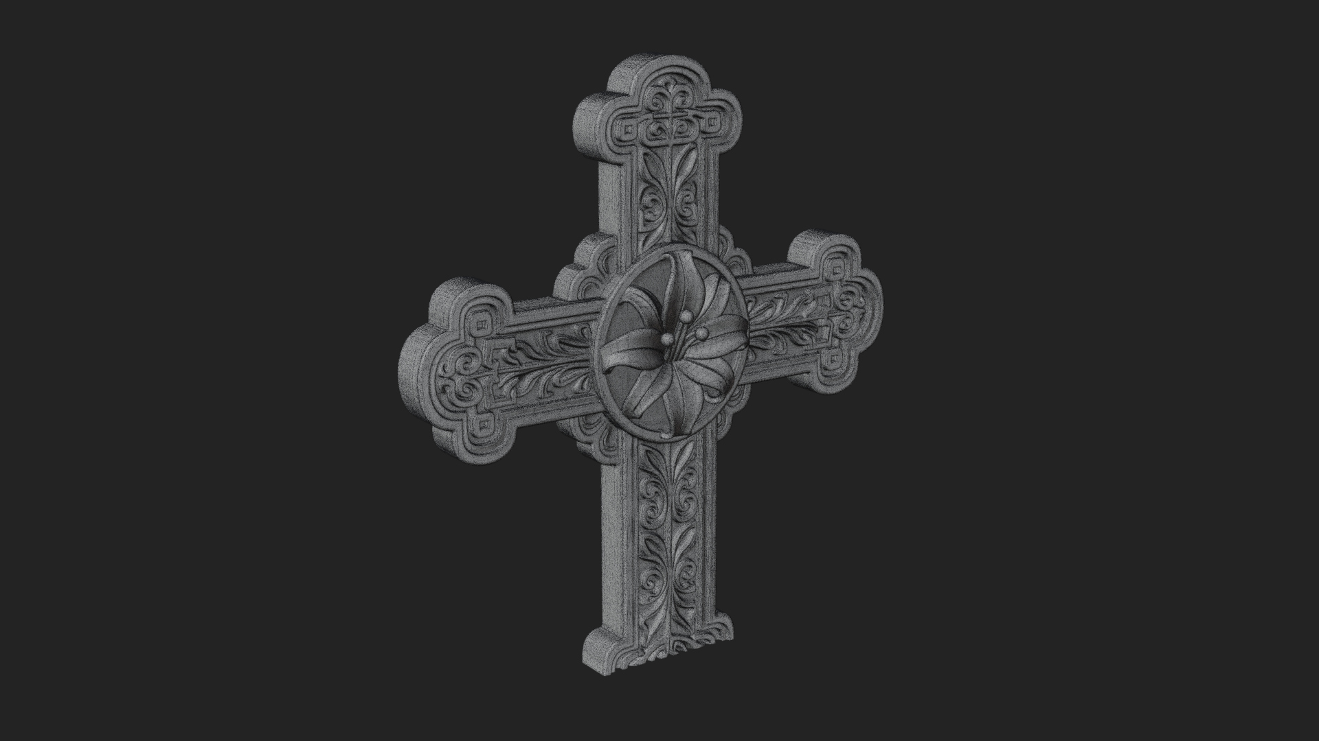 Carved Relief Wall Cross Design 438 3D Print Model 3D Model