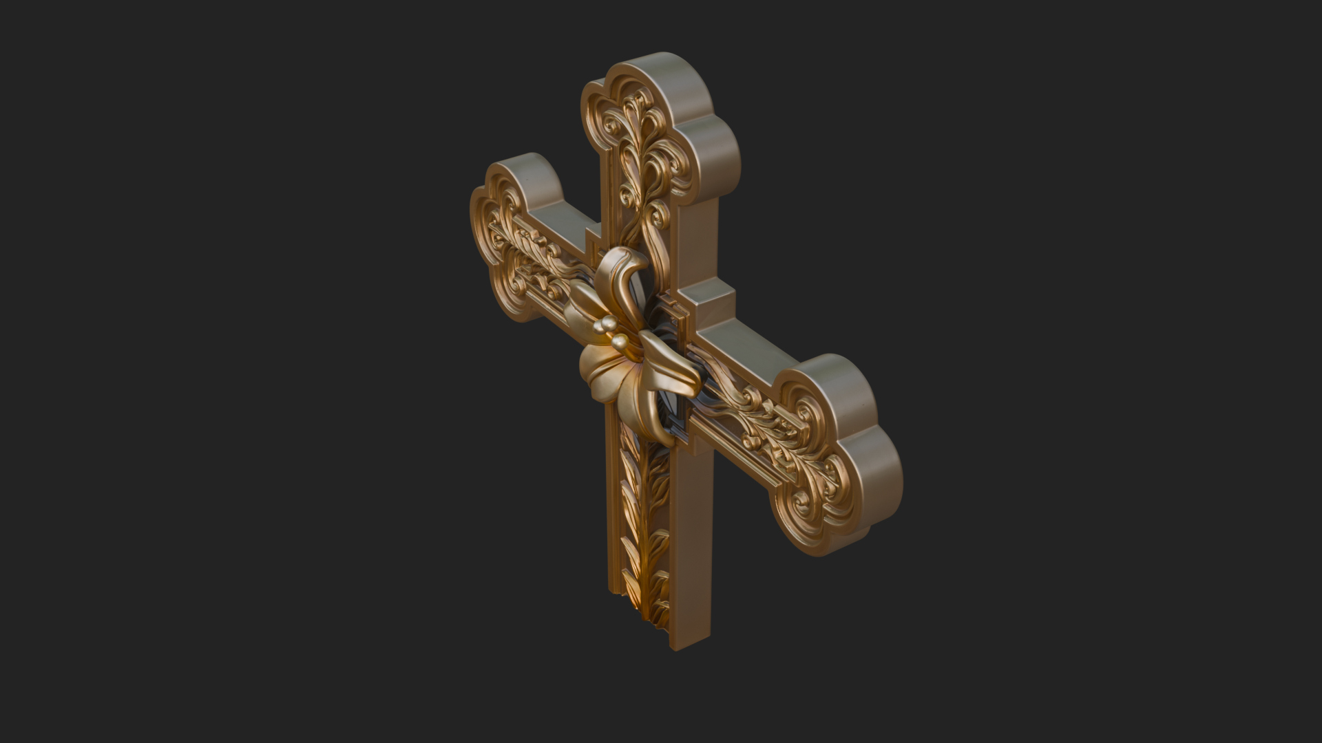 Carved Relief Wall Cross Design 439 3D Print Model 3D Model