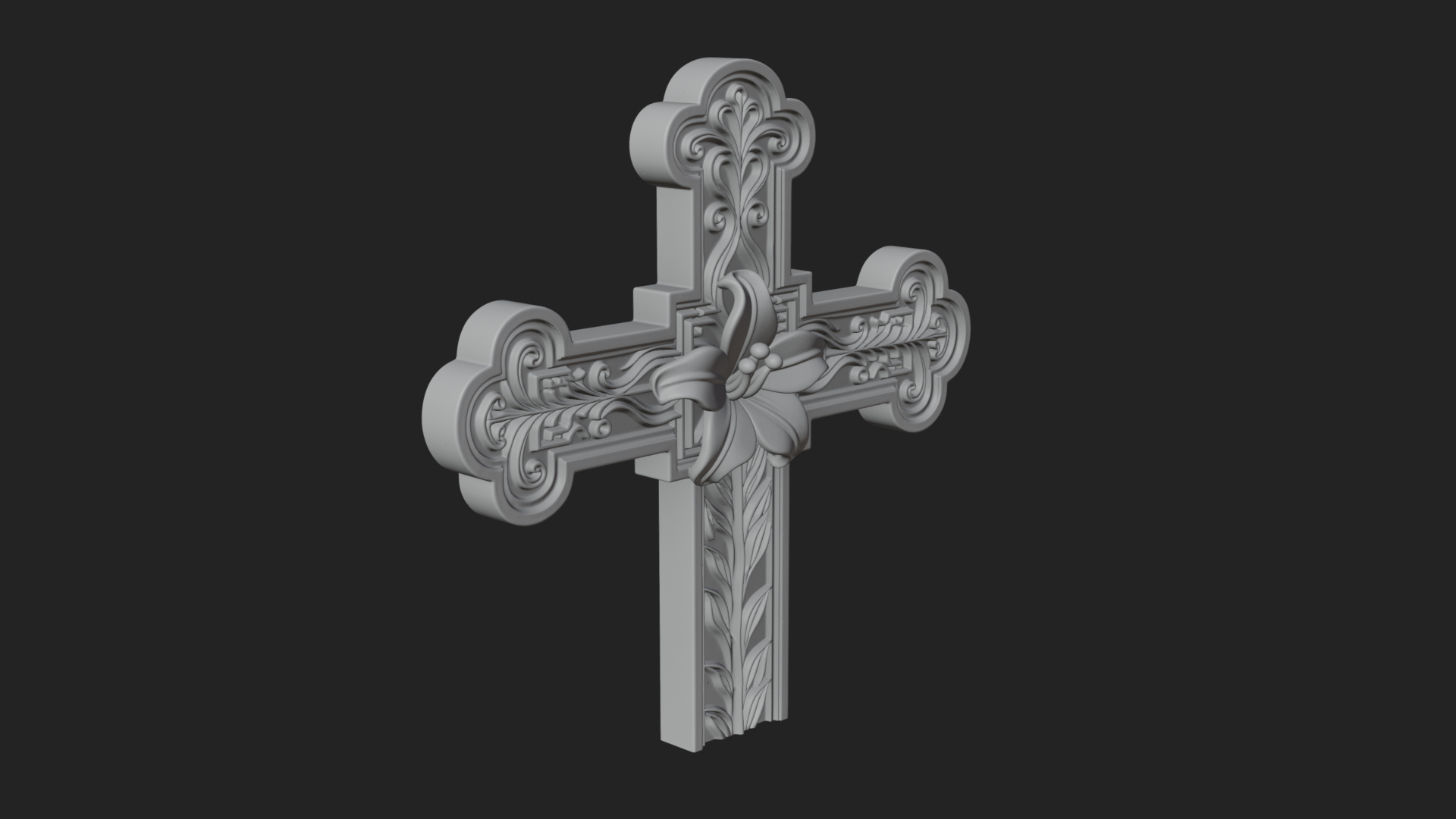 Carved Relief Wall Cross Design 439 3D Print Model 3D Model