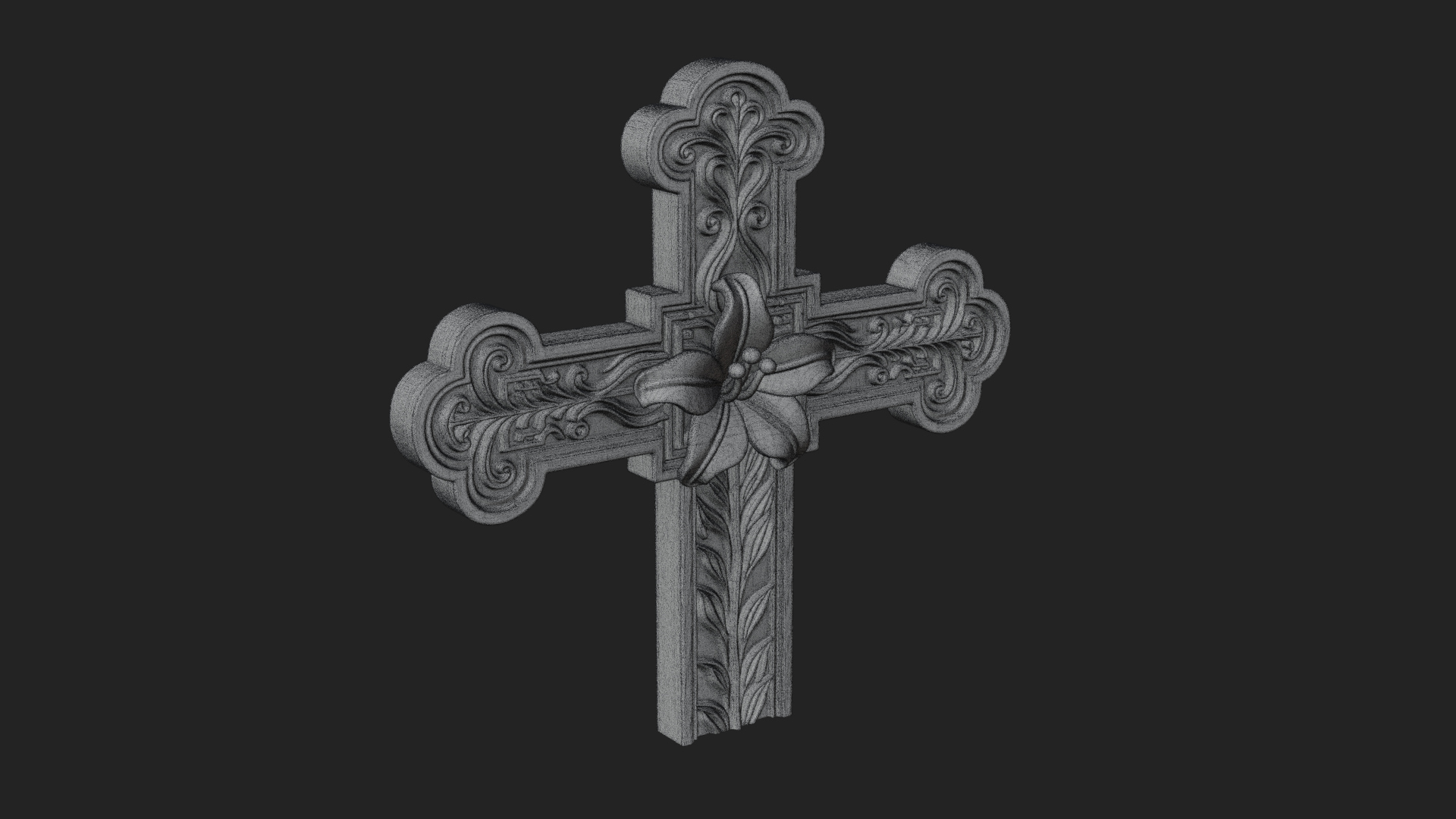 Carved Relief Wall Cross Design 439 3D Print Model 3D Model