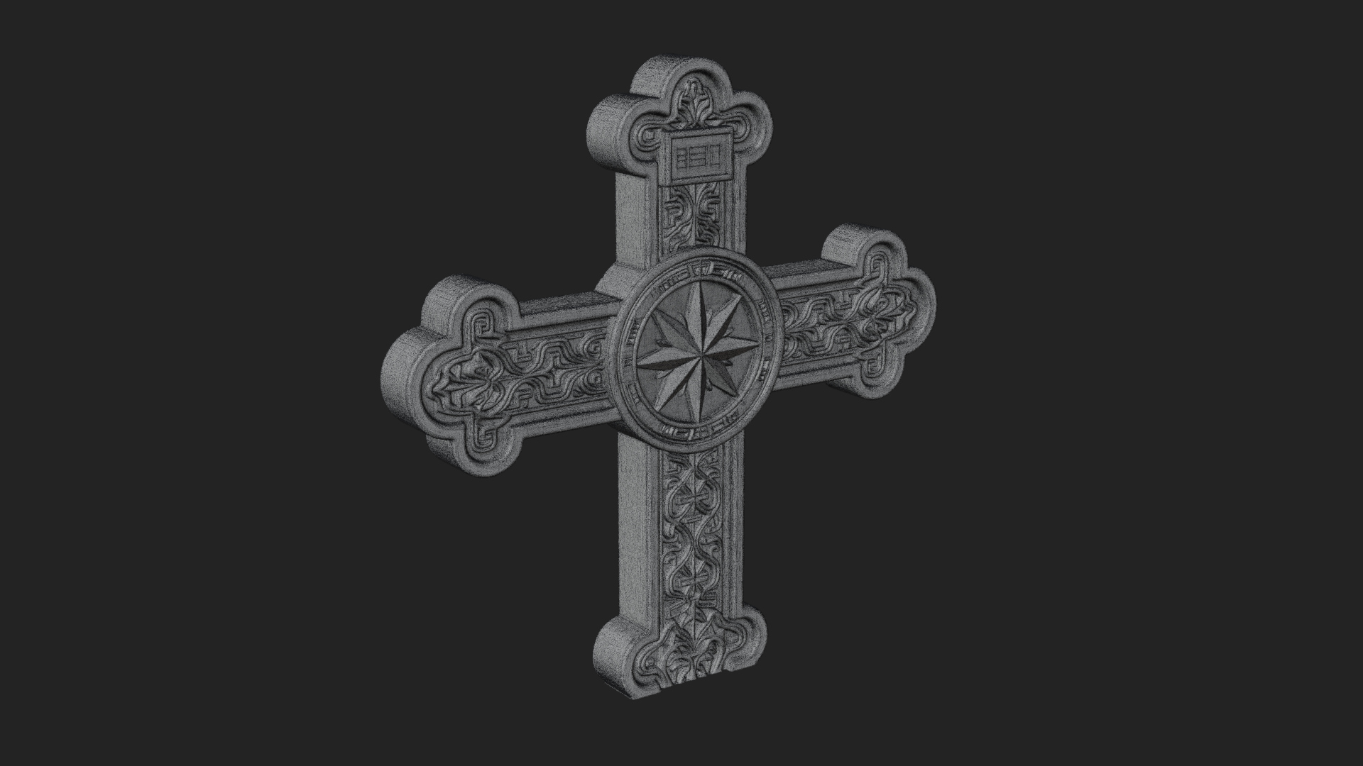 Carved Relief Wall Cross Design 44 3D Print Model 3D Model