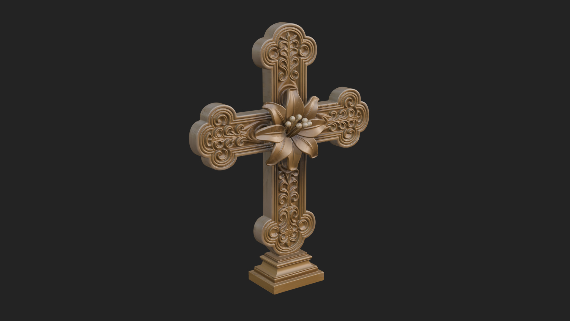 Carved Relief Wall Cross Design 440 3D Print Model 3D Model