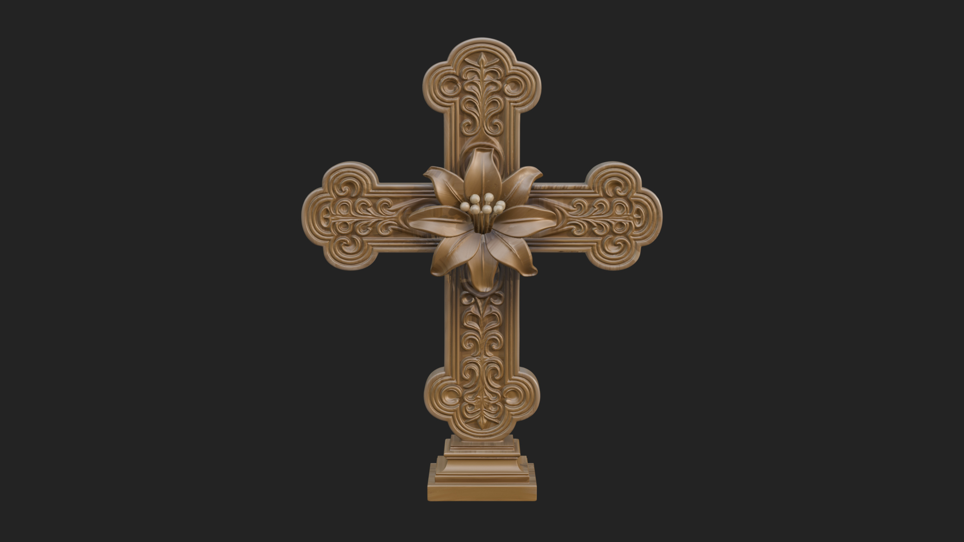 Carved Relief Wall Cross Design 440 3D Print Model 3D Model