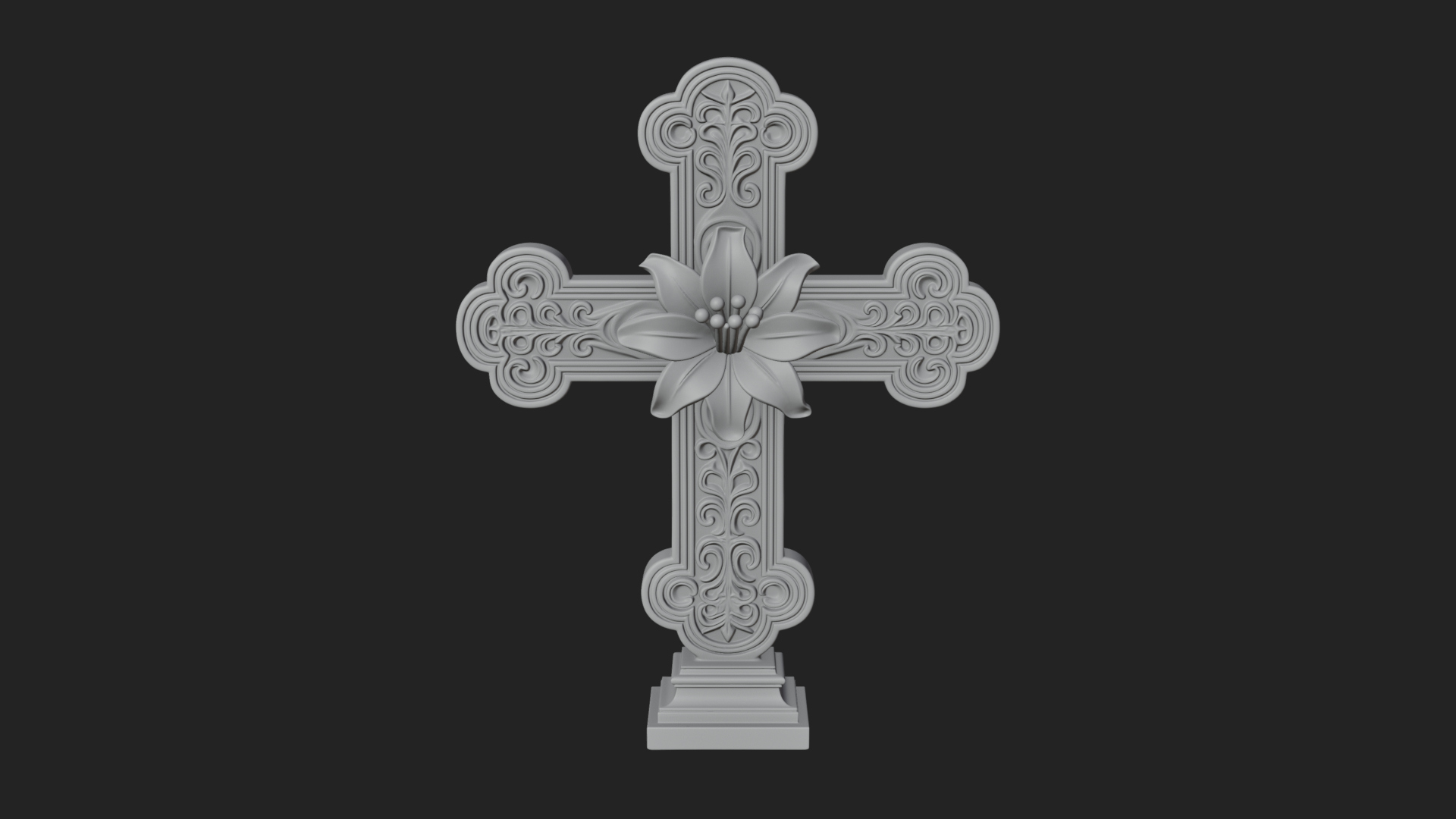 Carved Relief Wall Cross Design 440 3D Print Model 3D Model