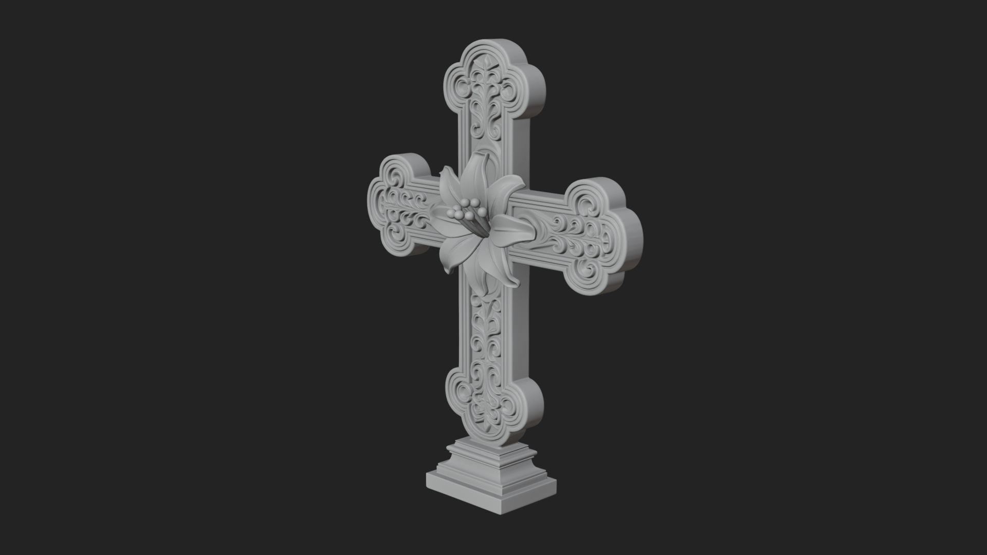 Carved Relief Wall Cross Design 440 3D Print Model 3D Model