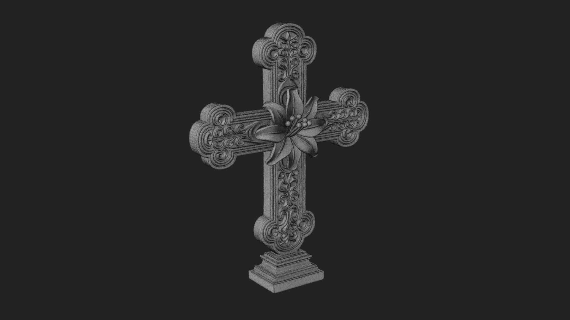 Carved Relief Wall Cross Design 440 3D Print Model 3D Model