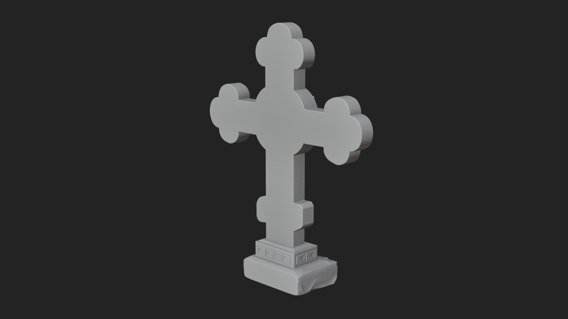Carved Relief Wall Cross Design 442 3D Print Model 3D Model