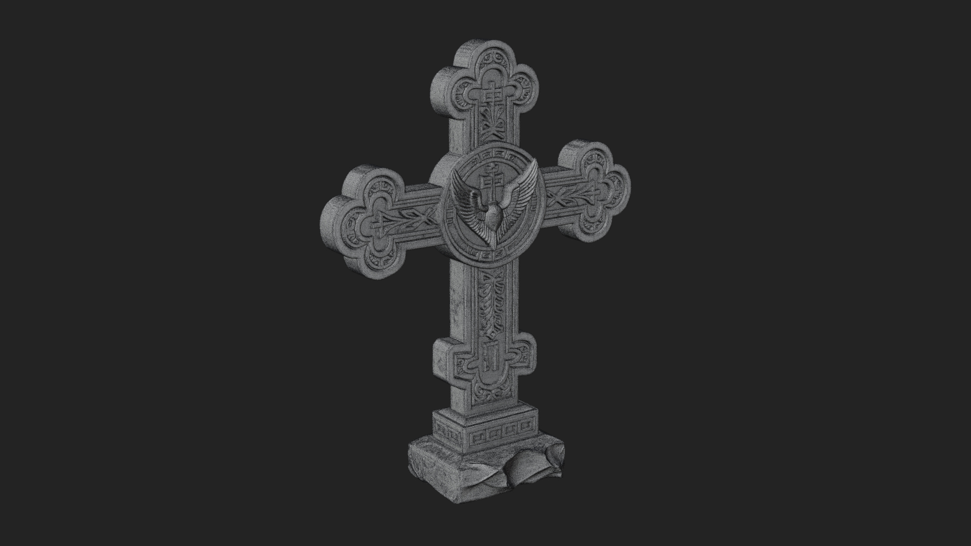 Carved Relief Wall Cross Design 442 3D Print Model 3D Model