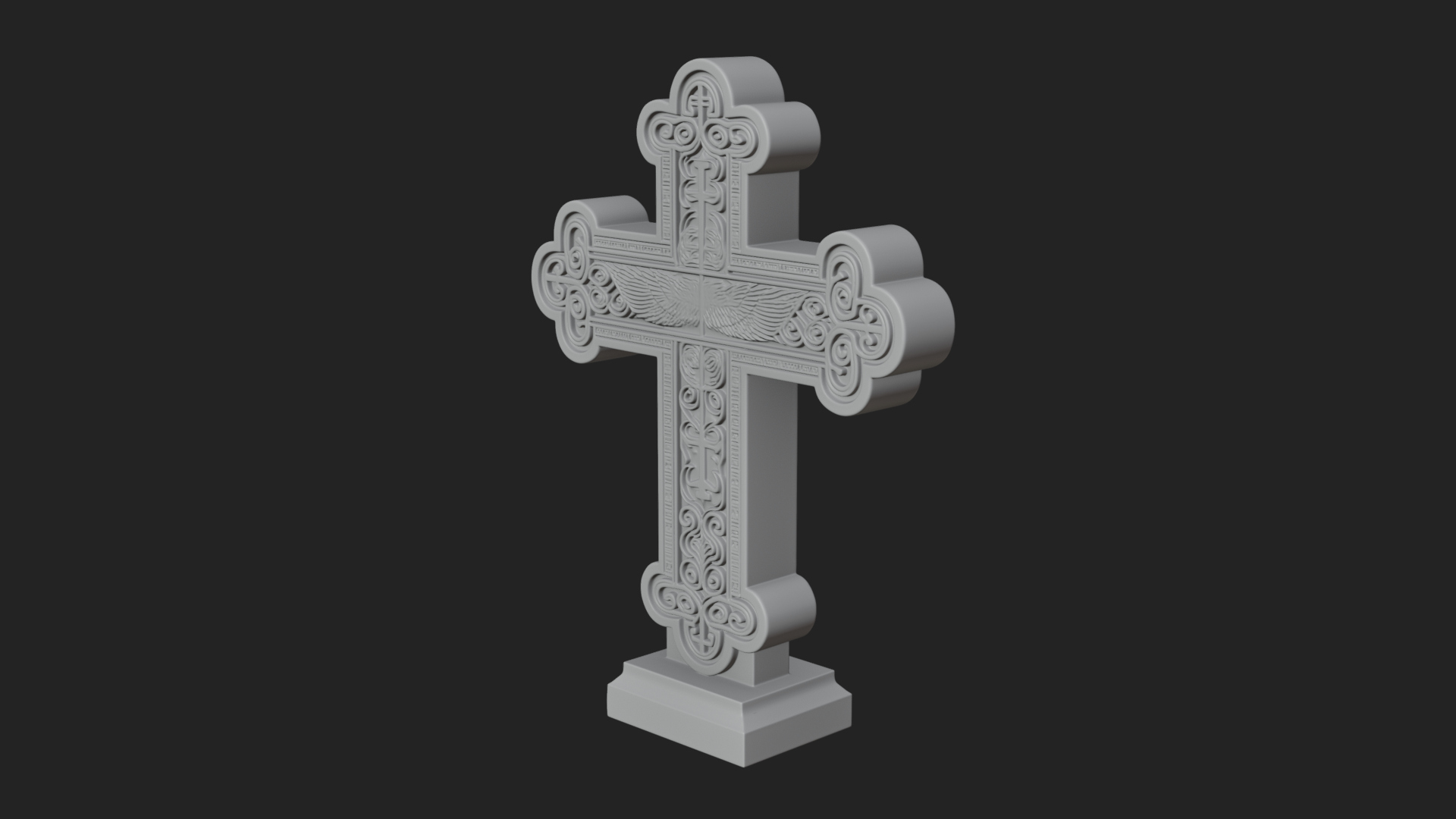 Carved Relief Wall Cross Design 444 3D Print Model 3D Model