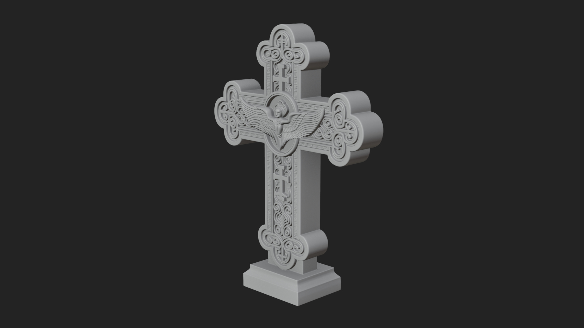 Carved Relief Wall Cross Design 444 3D Print Model 3D Model