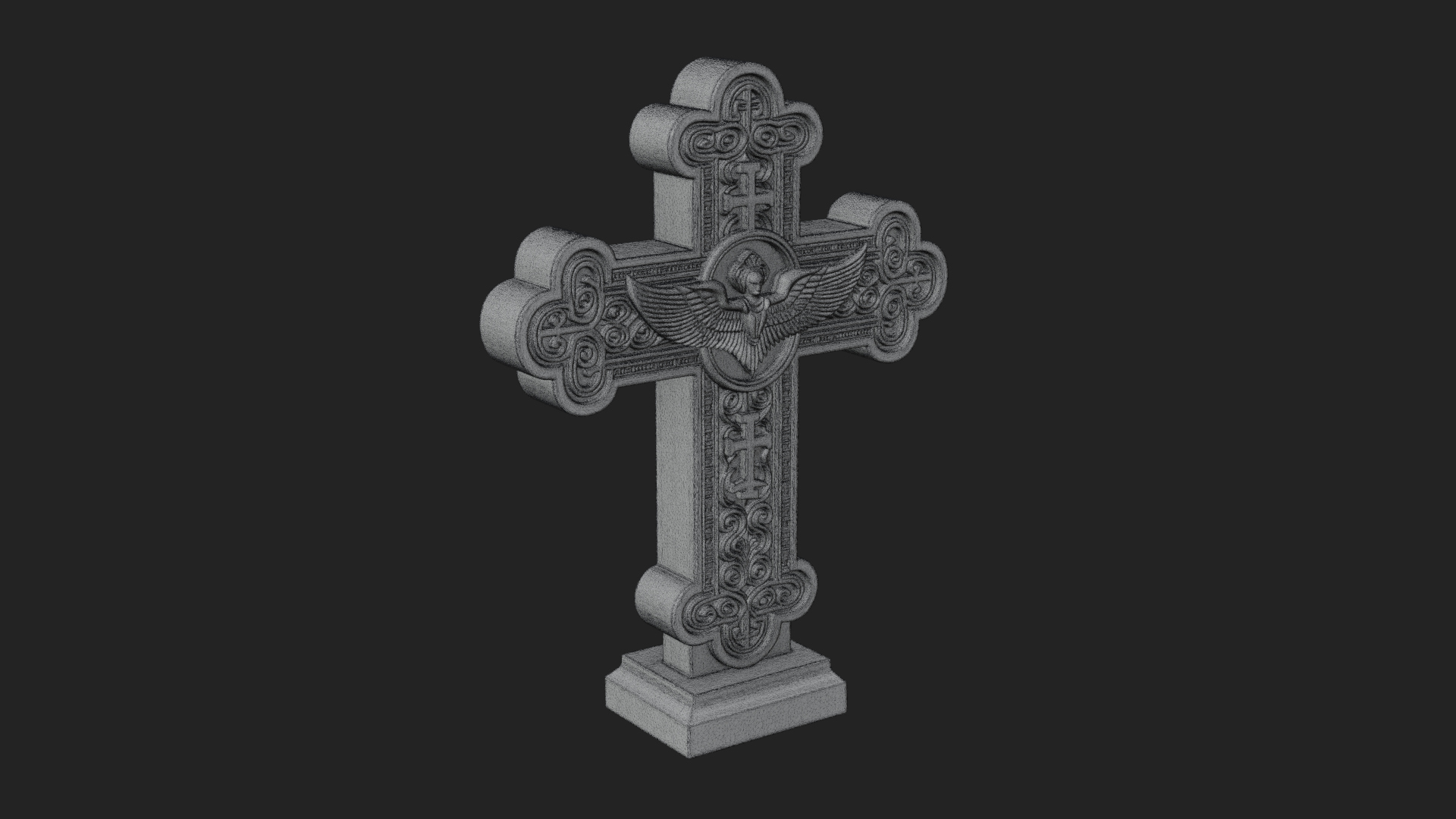 Carved Relief Wall Cross Design 444 3D Print Model 3D Model