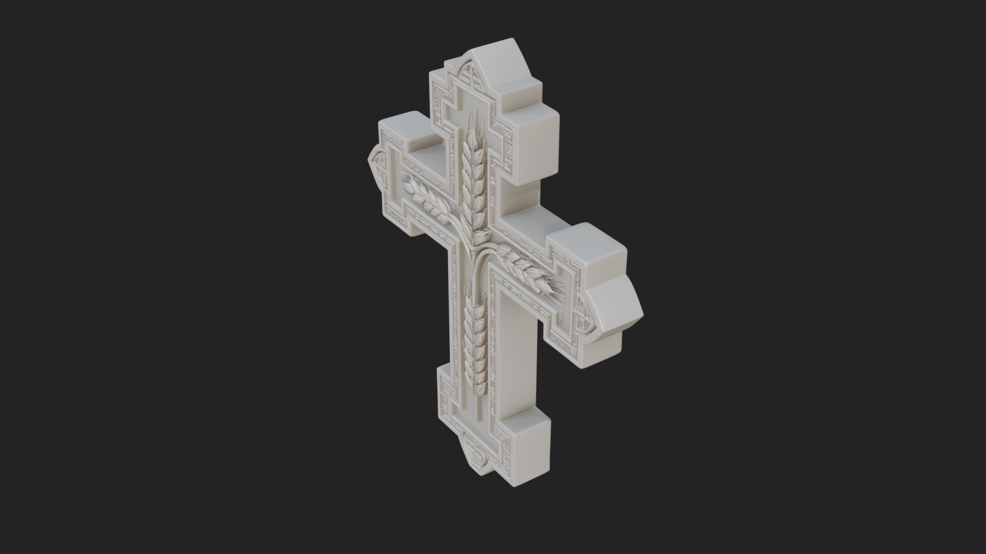 Carved Relief Wall Cross Design 445 3D Print Model 3D Model