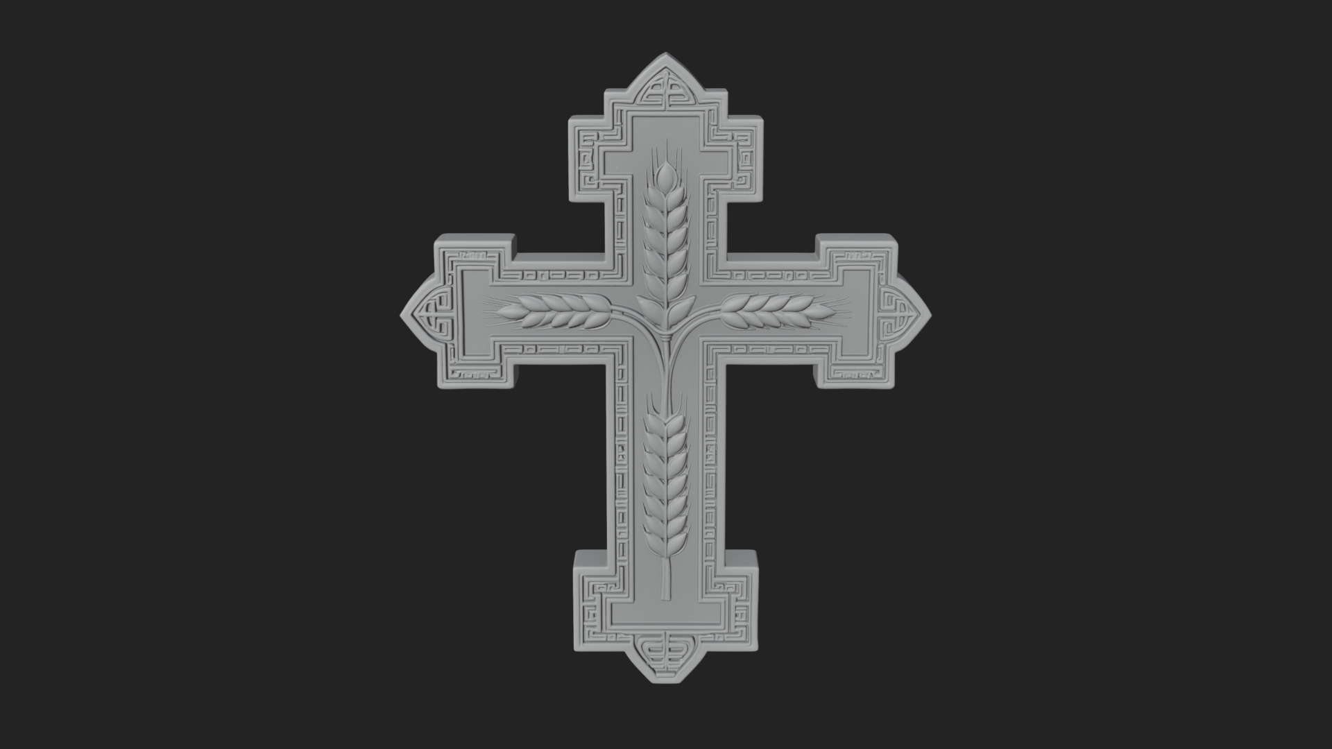 Carved Relief Wall Cross Design 445 3D Print Model 3D Model