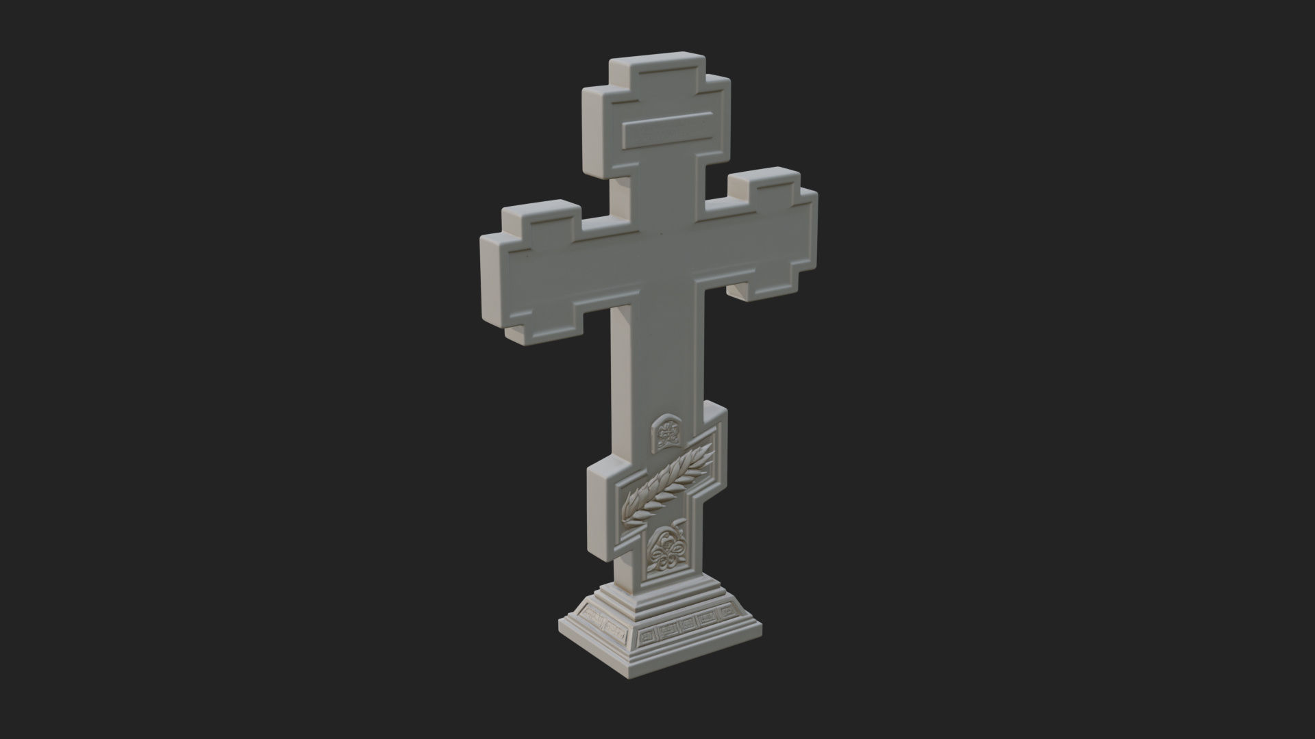 Carved Relief Wall Cross Design 446 3D Print Model 3D Model