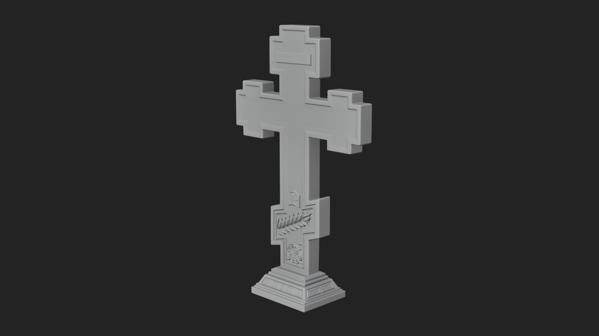 Carved Relief Wall Cross Design 446 3D Print Model 3D Model