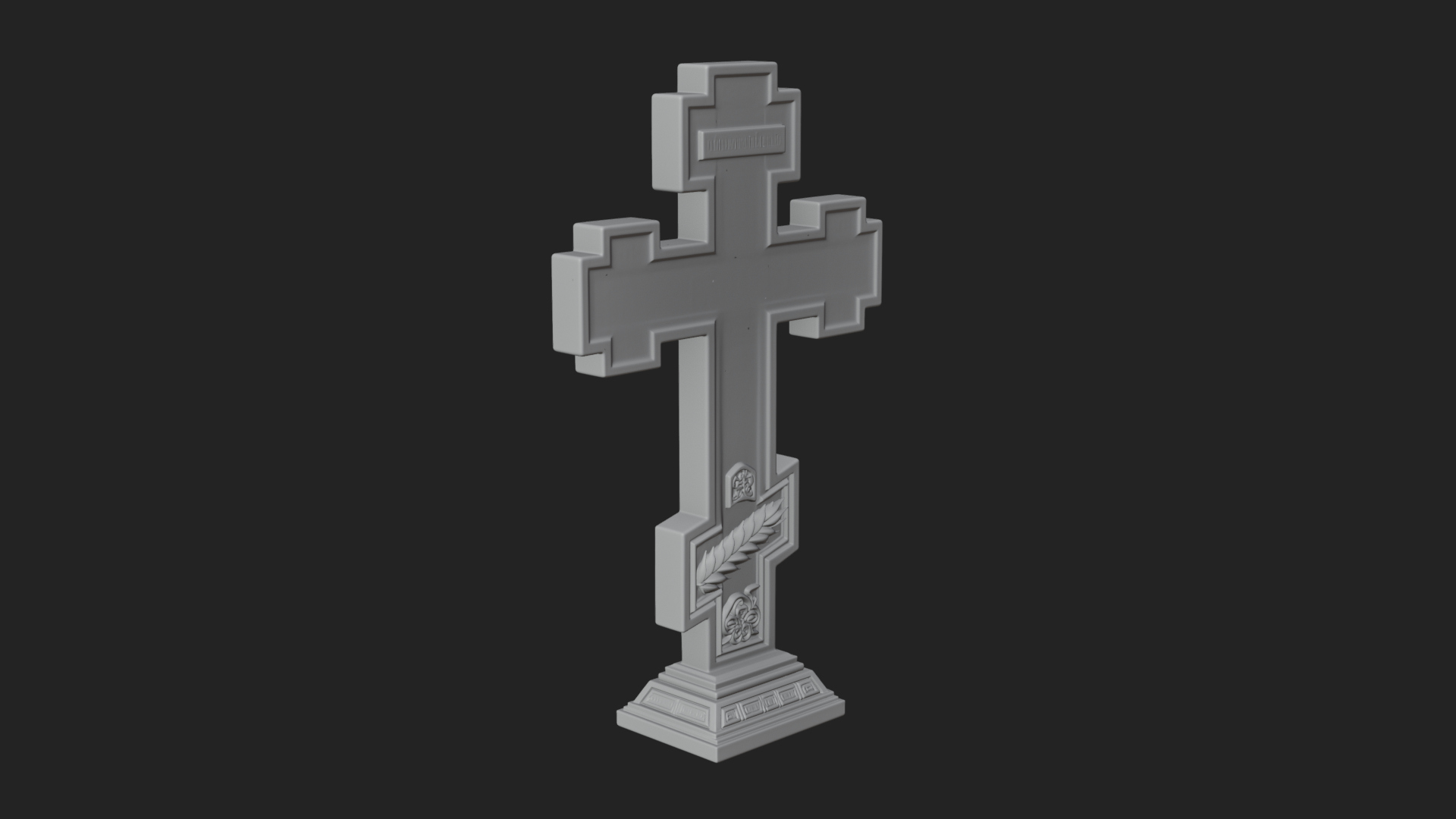 Carved Relief Wall Cross Design 446 3D Print Model 3D Model