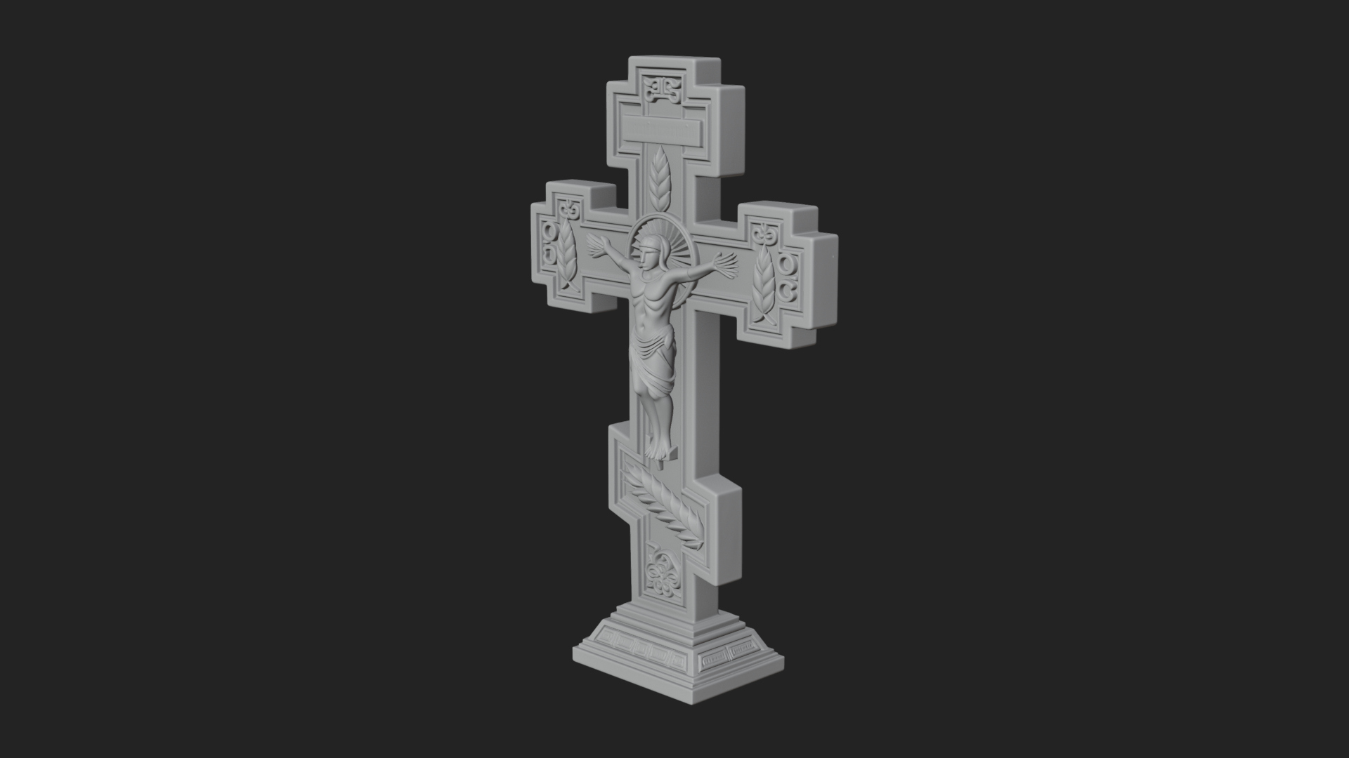 Carved Relief Wall Cross Design 446 3D Print Model 3D Model