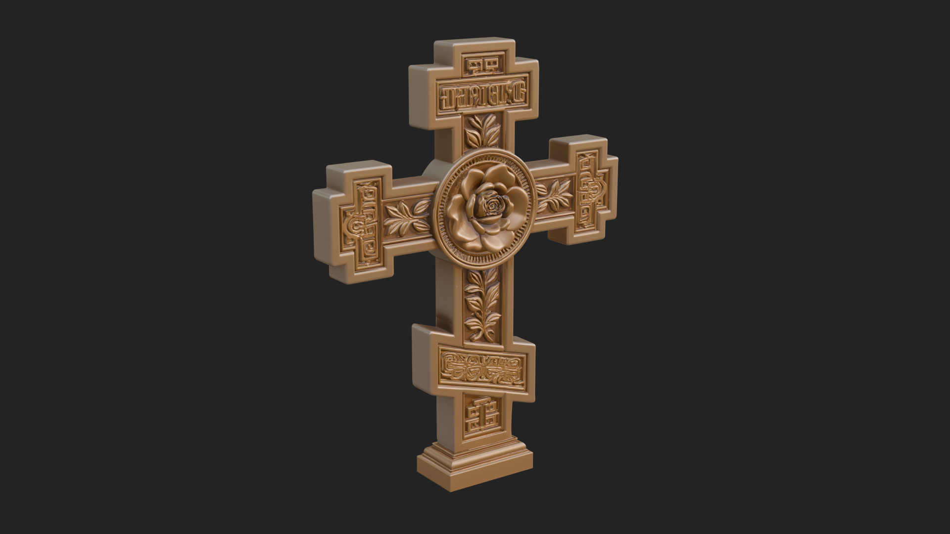 Carved Relief Wall Cross Design 449 3D Print Model 3D Model