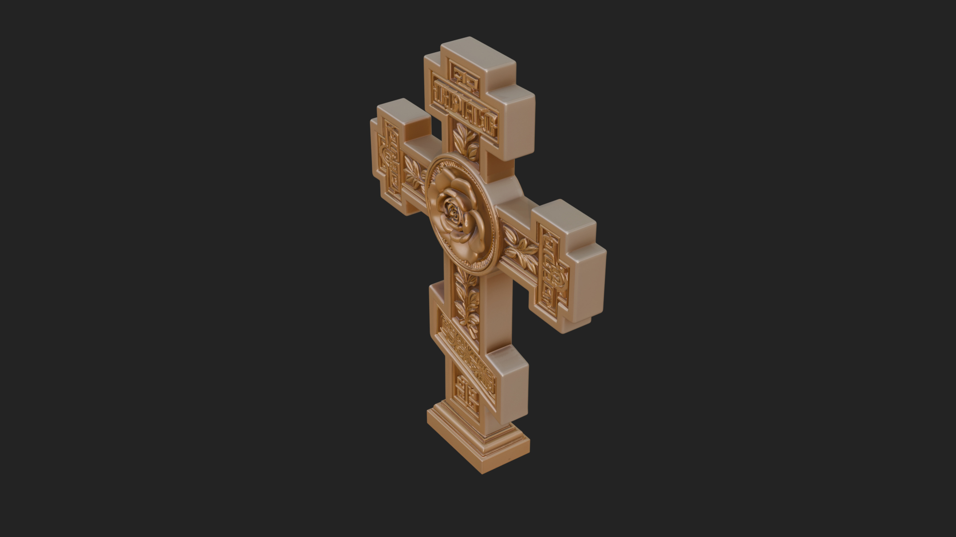 Carved Relief Wall Cross Design 449 3D Print Model 3D Model