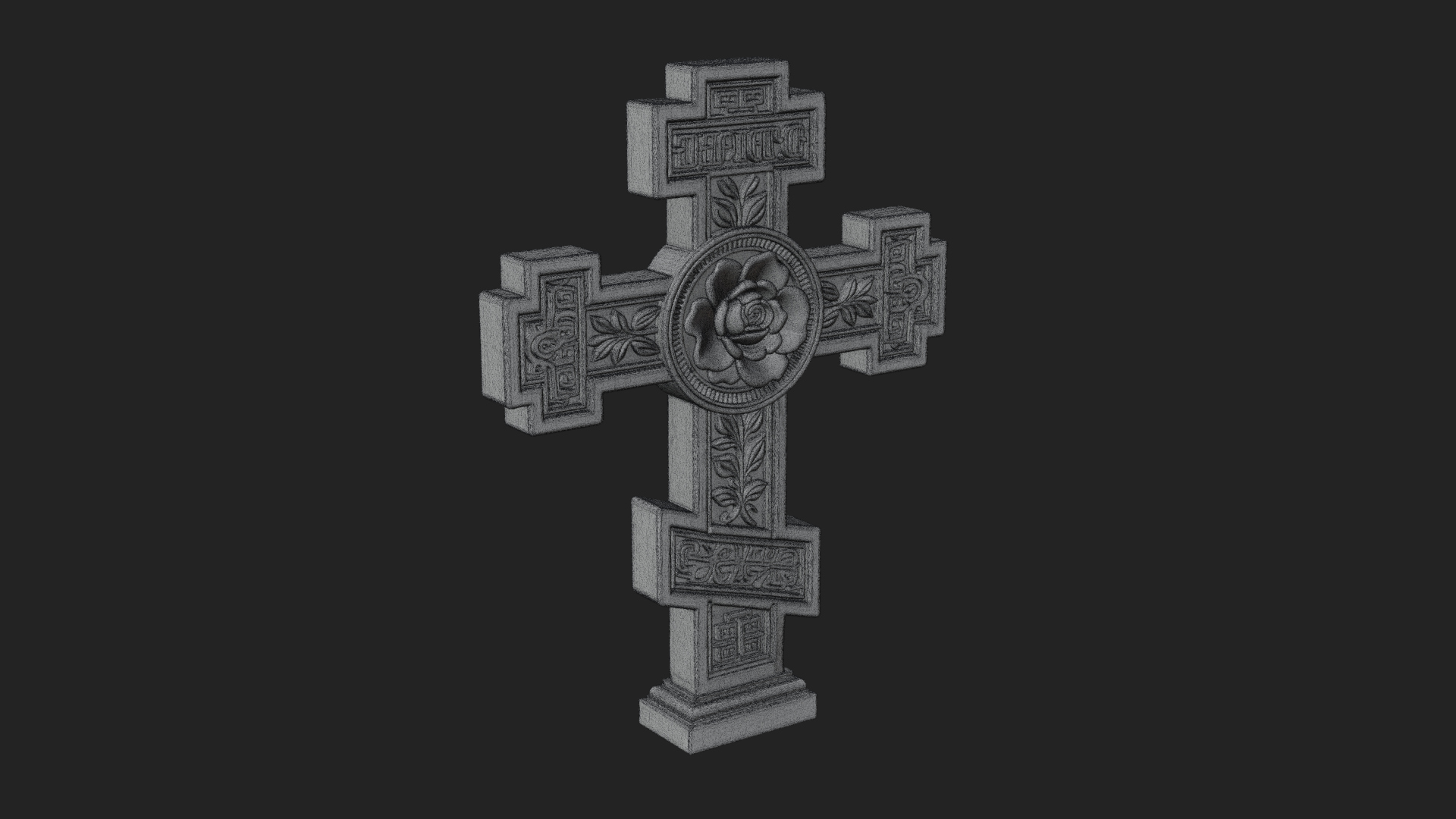 Carved Relief Wall Cross Design 449 3D Print Model 3D Model