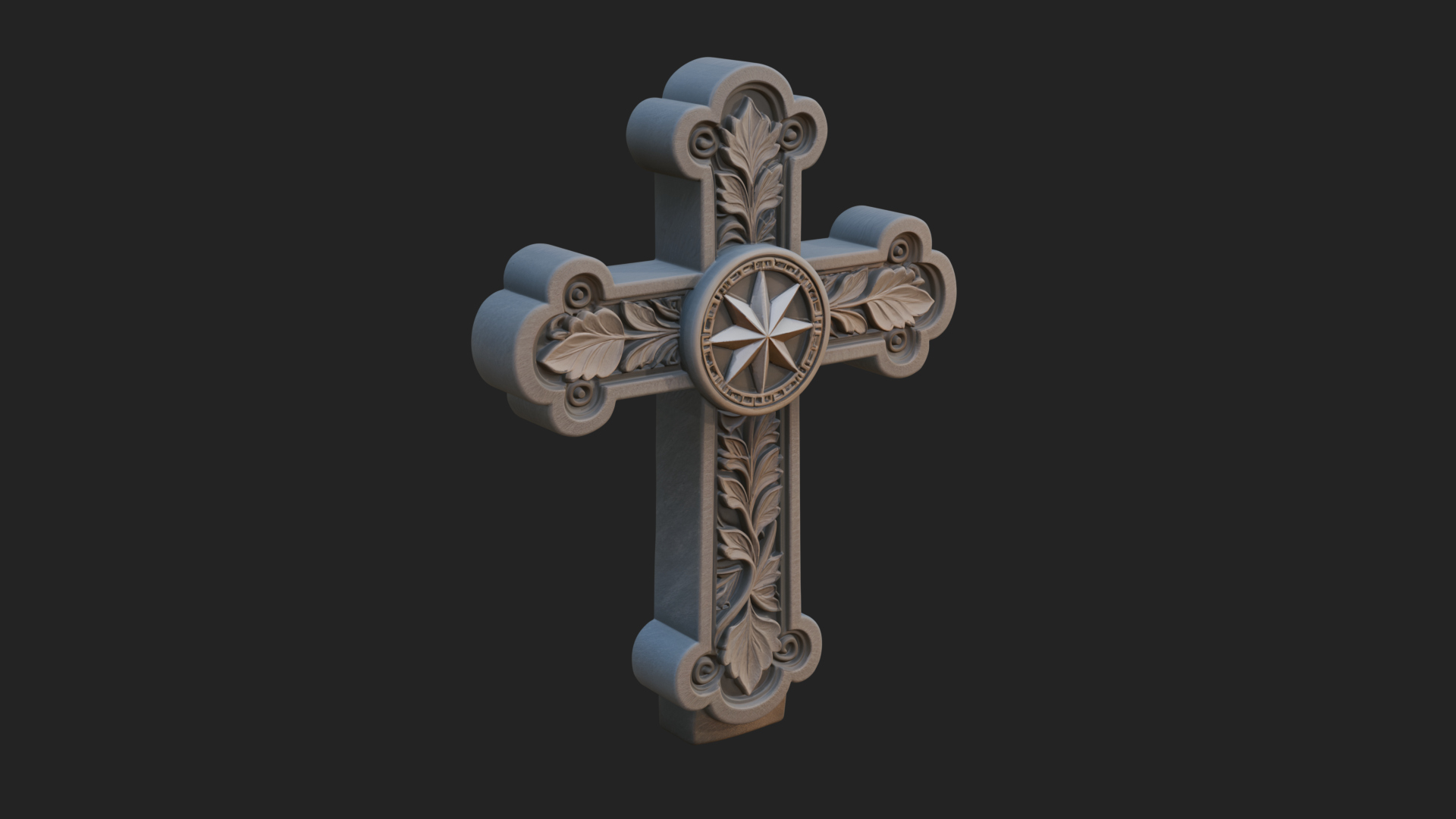 Carved Relief Wall Cross Design 45 3D Print Model 3D Model