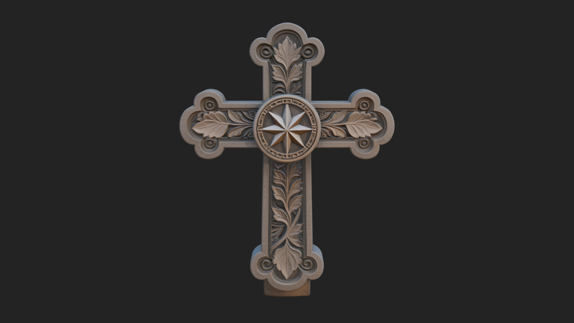 Carved Relief Wall Cross Design 45 3D Print Model 3D Model