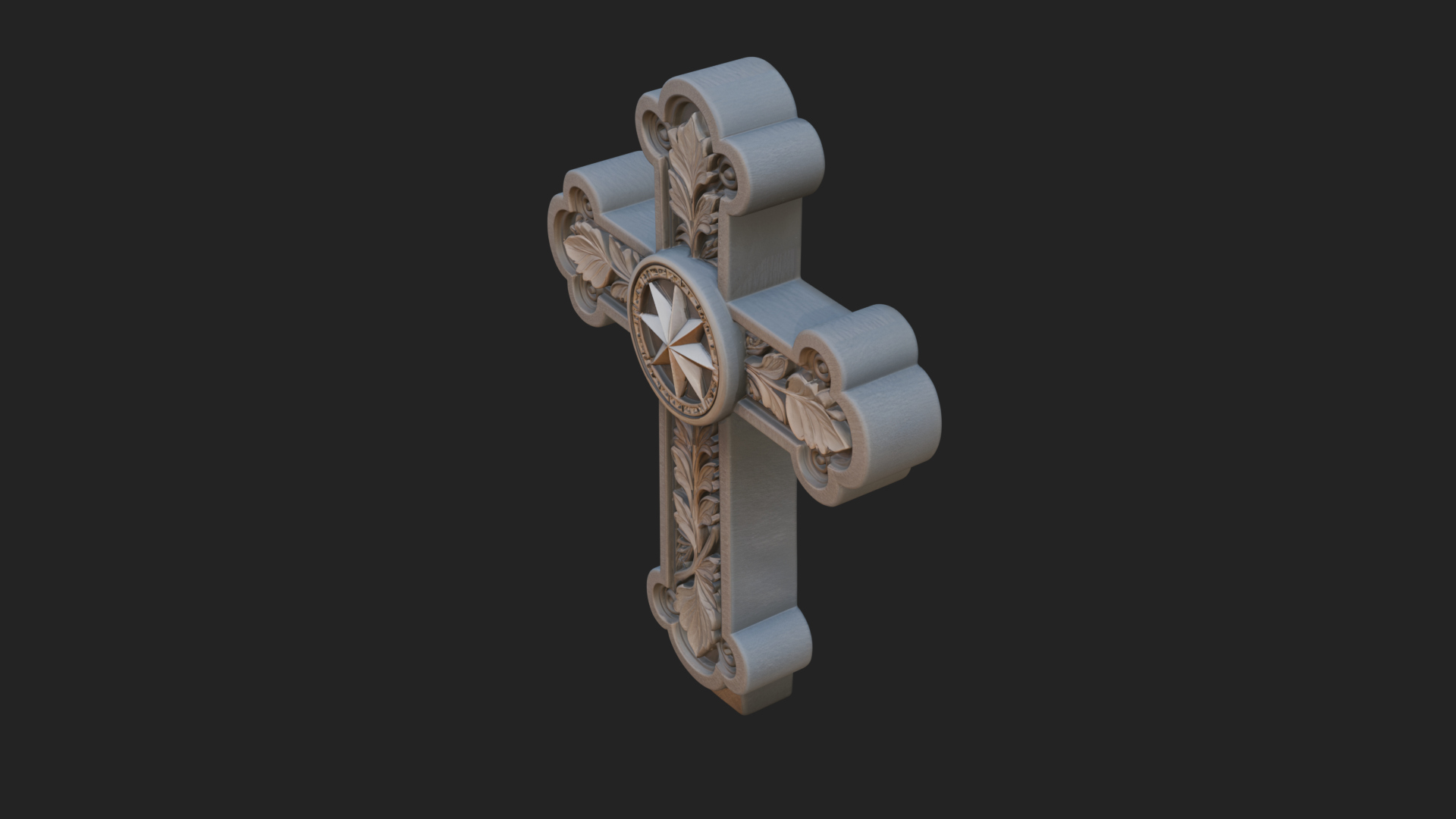 Carved Relief Wall Cross Design 45 3D Print Model 3D Model