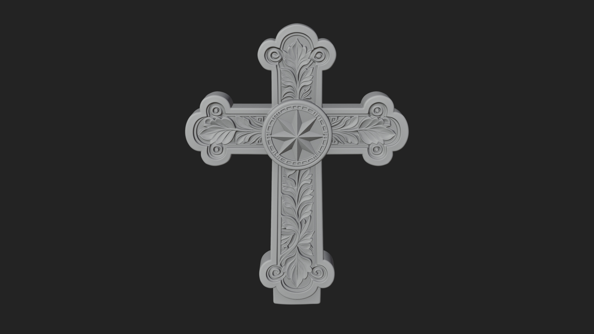 Carved Relief Wall Cross Design 45 3D Print Model 3D Model