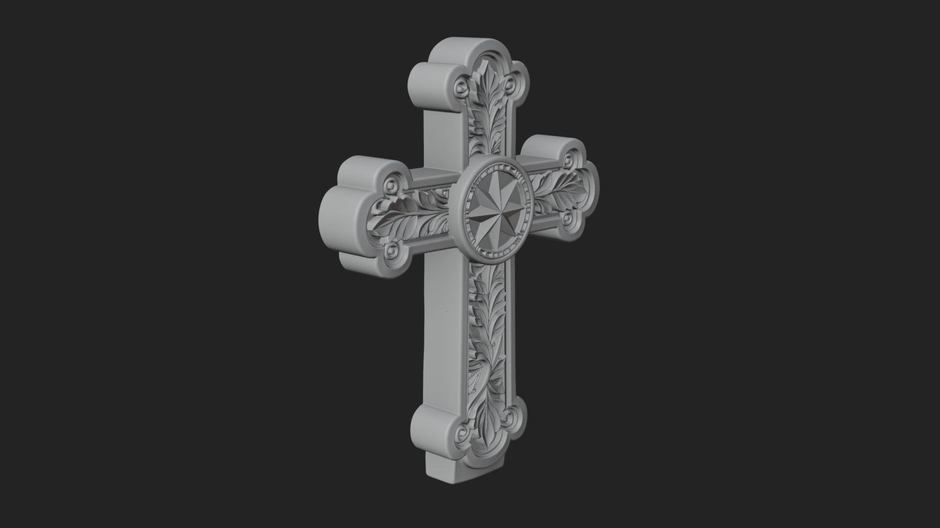 Carved Relief Wall Cross Design 45 3D Print Model 3D Model