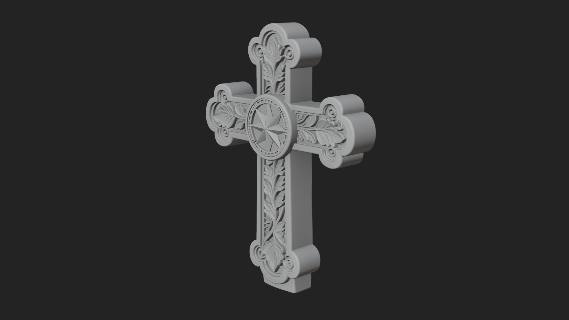 Carved Relief Wall Cross Design 45 3D Print Model 3D Model