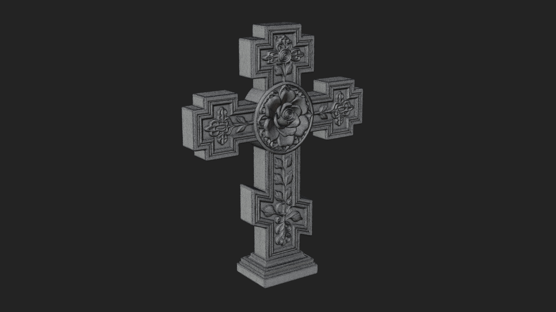 Carved Relief Wall Cross Design 450 3D Print Model 3D Model