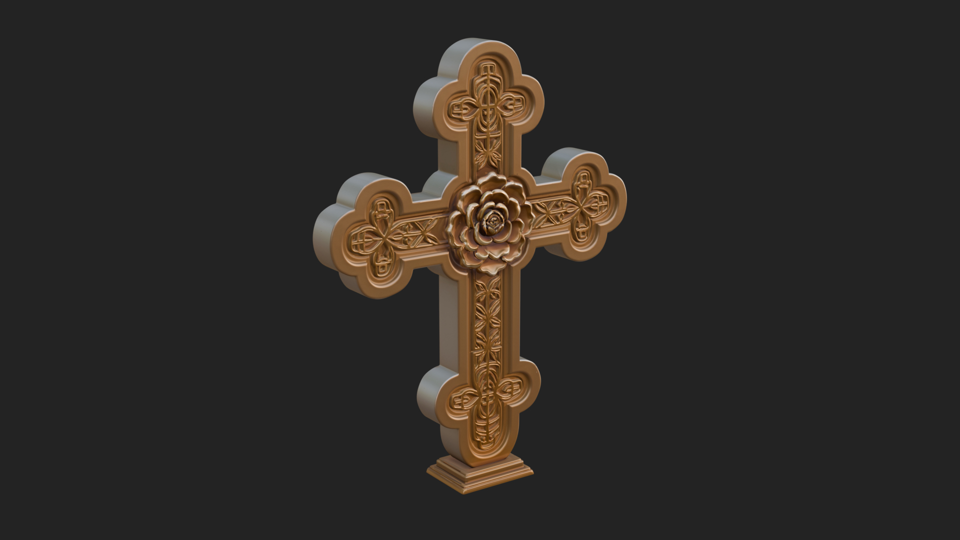 Carved Relief Wall Cross Design 451 3D Print Model 3D Model