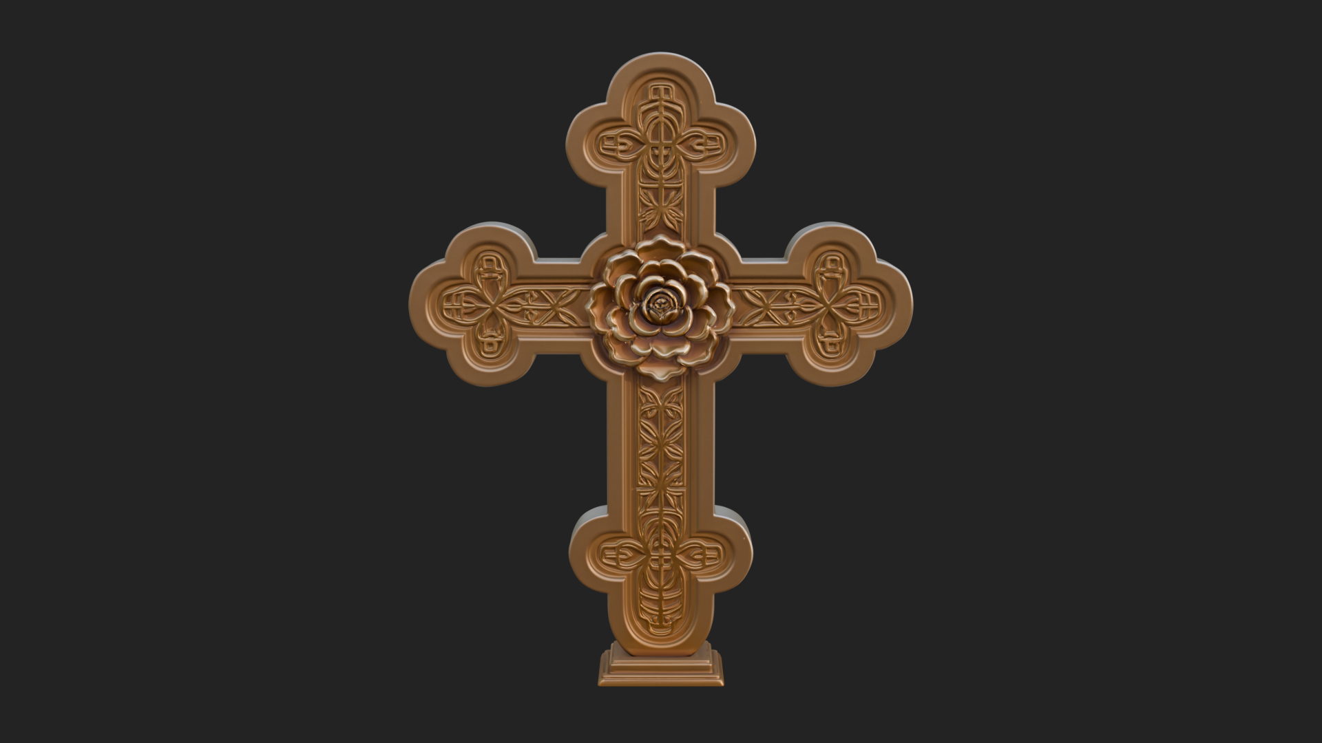 Carved Relief Wall Cross Design 451 3D Print Model 3D Model
