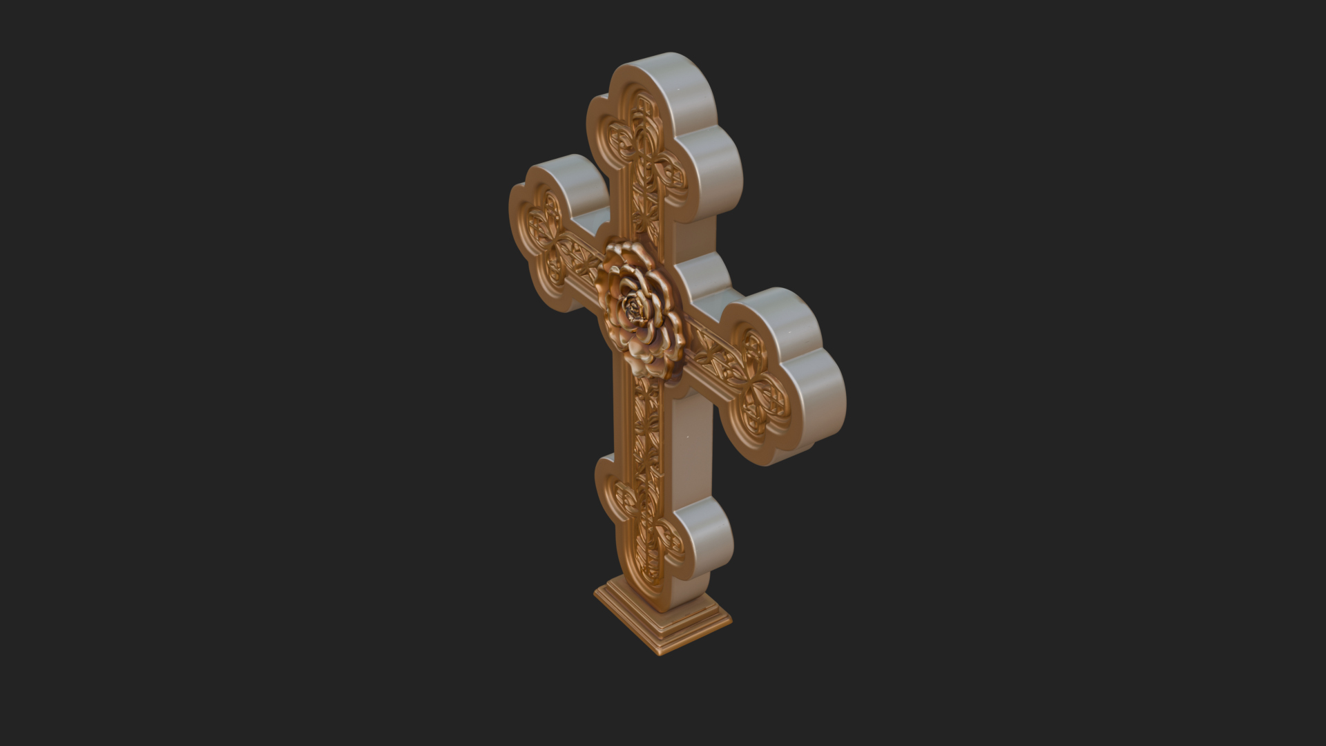 Carved Relief Wall Cross Design 451 3D Print Model 3D Model