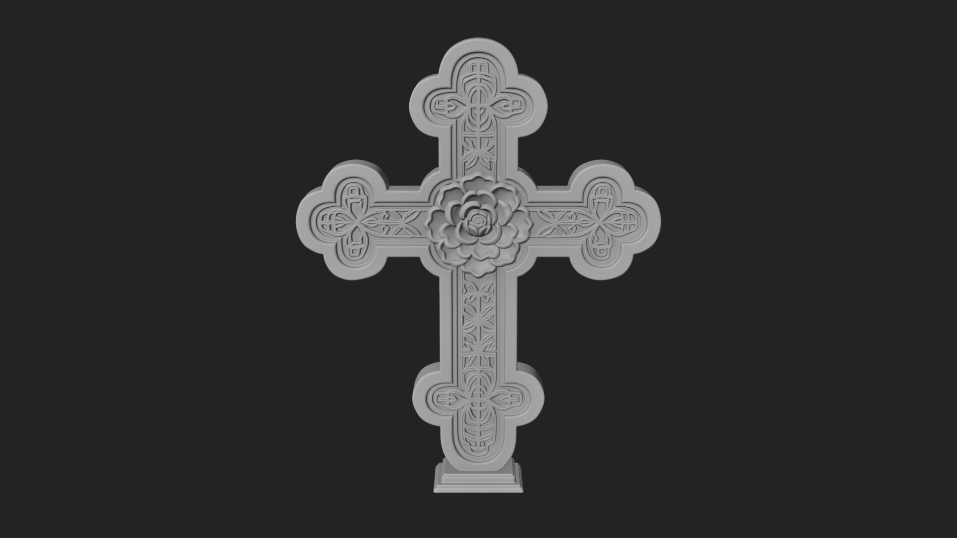 Carved Relief Wall Cross Design 451 3D Print Model 3D Model