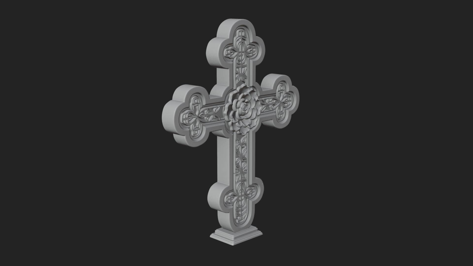 Carved Relief Wall Cross Design 451 3D Print Model 3D Model