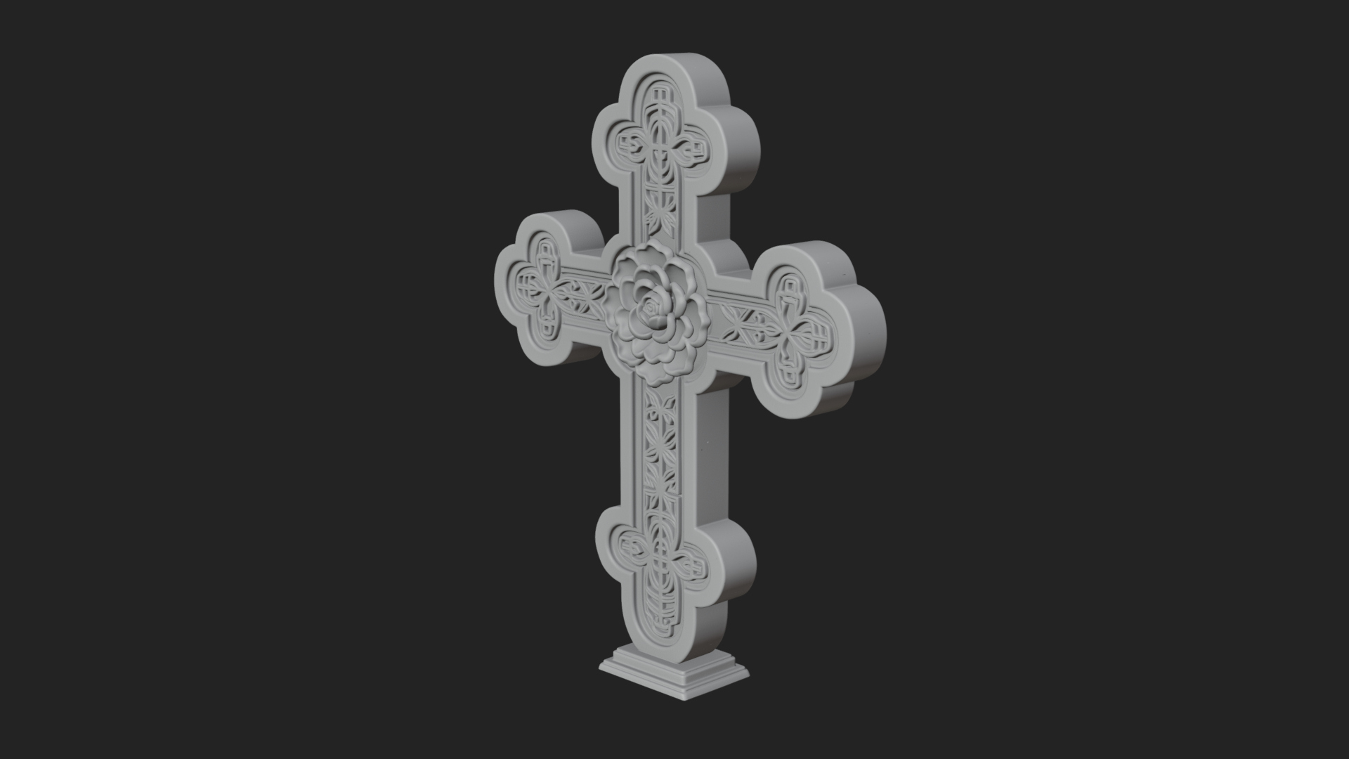 Carved Relief Wall Cross Design 451 3D Print Model 3D Model